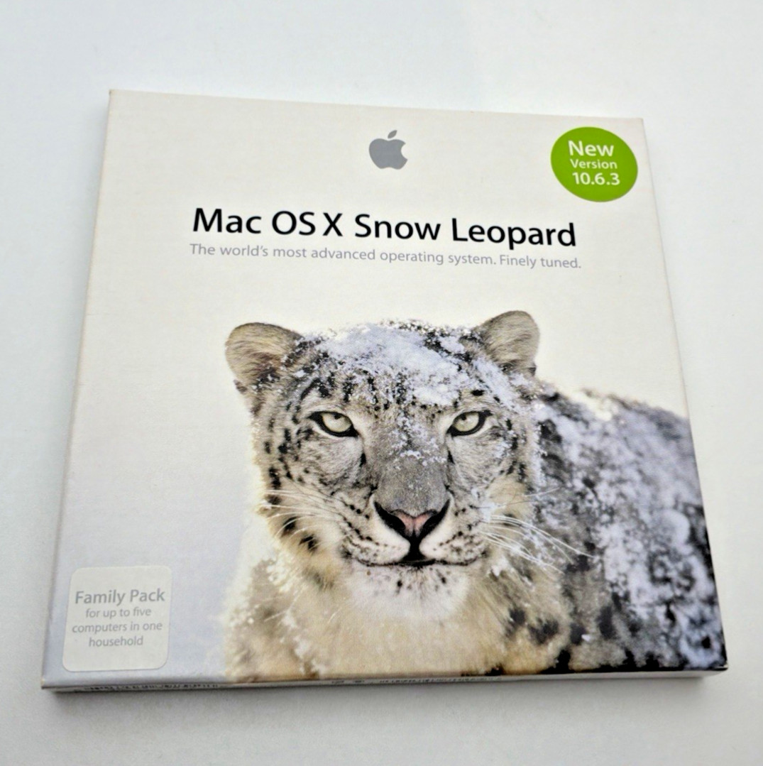 Apple Mac OS X Snow Leopard 10.6.3 Family Pack Install DVD Complete Box Set