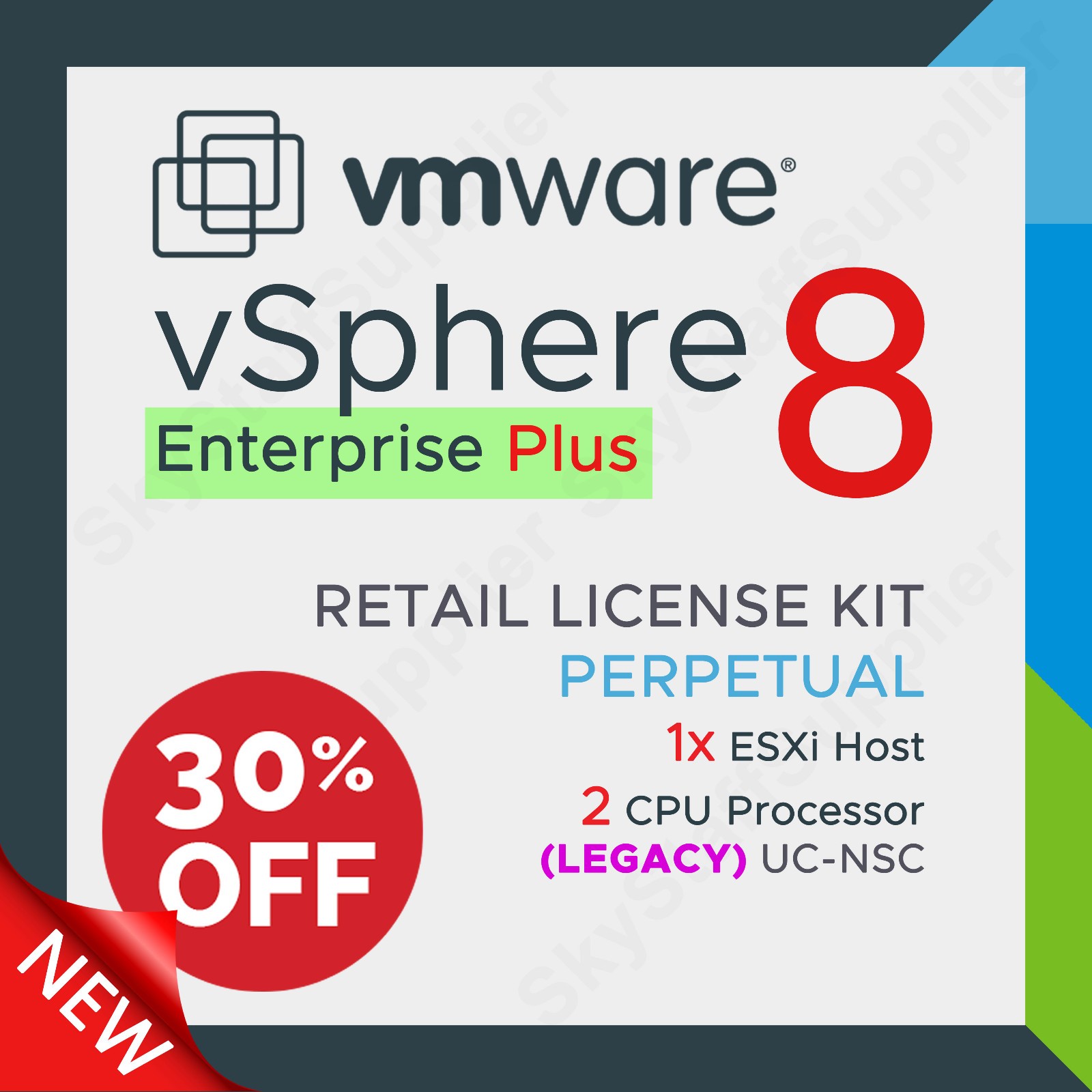 VMware vSphere Enterprise Plus v.8 Perpetual License 2 CPU – UC NSC RETAIL PACK
