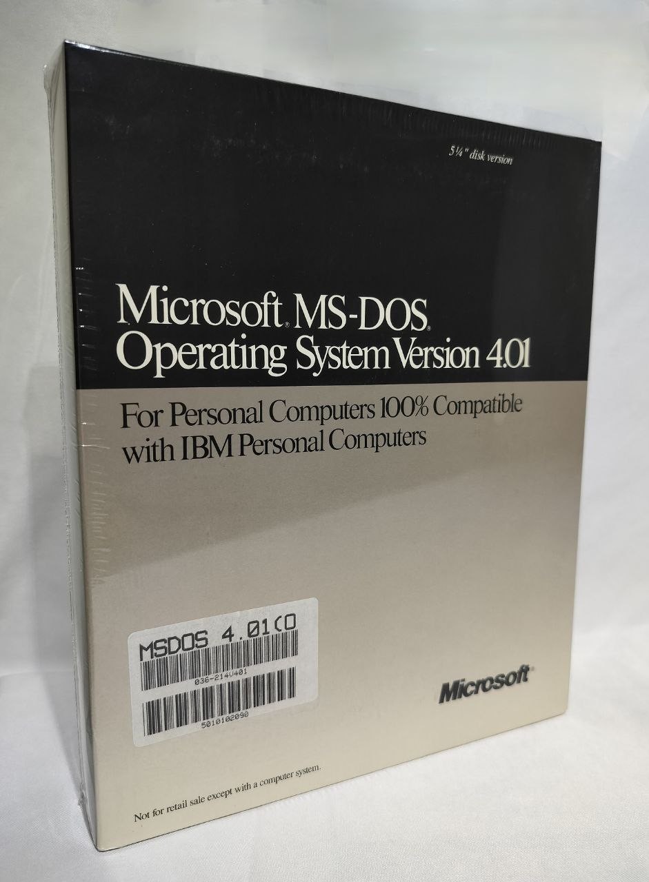 Microsoft MS-DOS 4.01 Complete Retail Box 5.25″ Floppy Disks *NEW & SEALED*