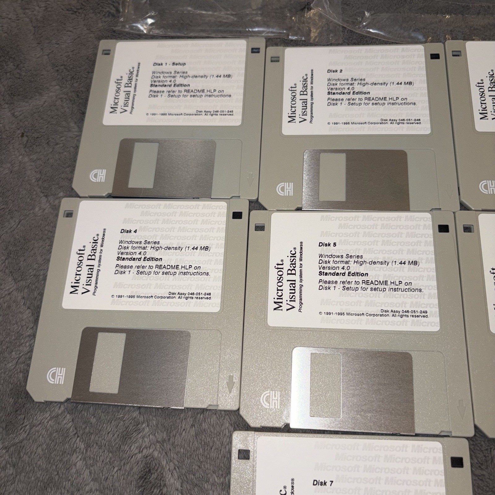 VTG Windows Series Microsoft Visual Basic 4.0 1.44MB Floppy Disks Set 7 Standard
