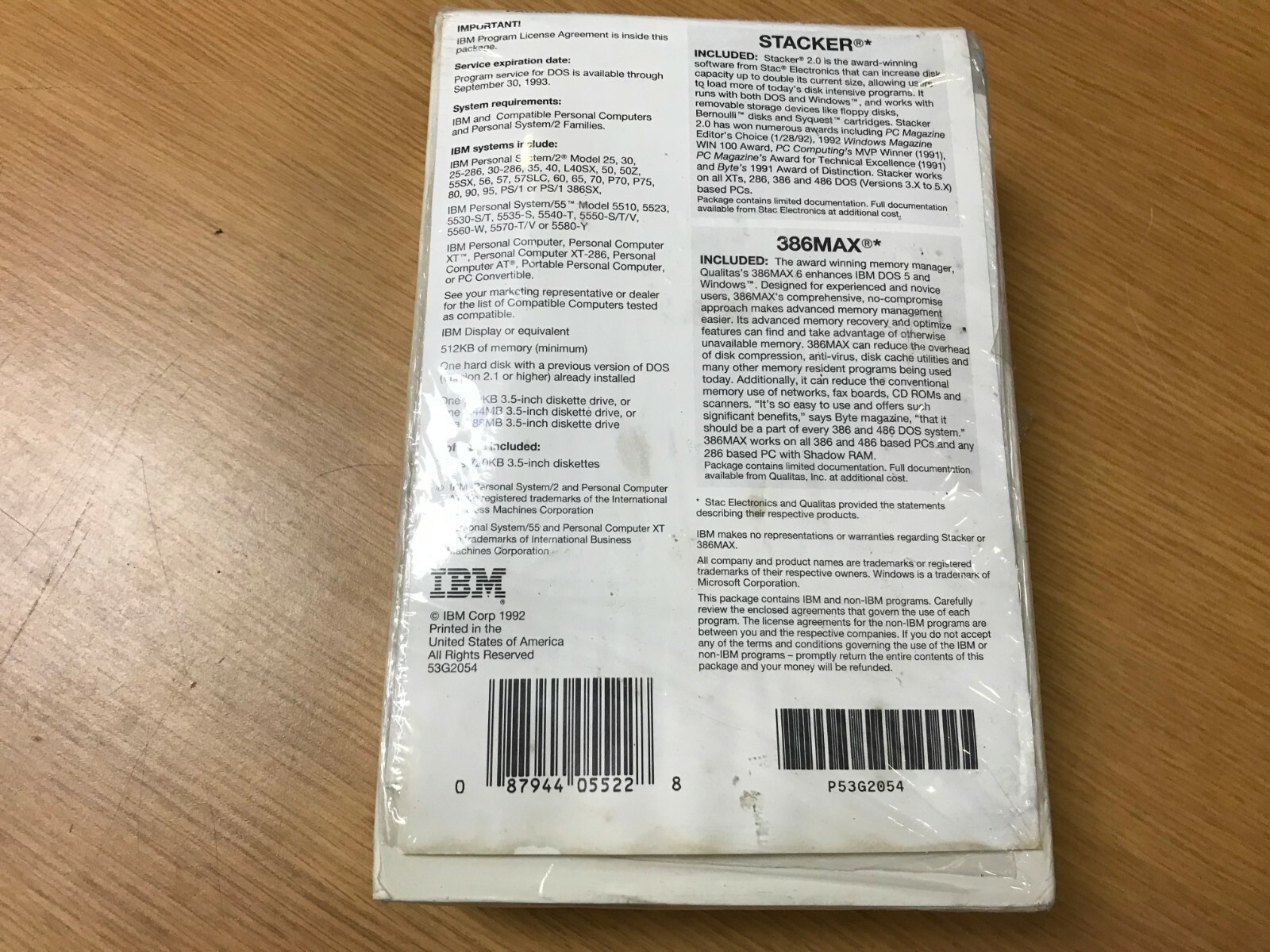 DOS IBM DOS 5.0 3.5-inch diskette Sealed New