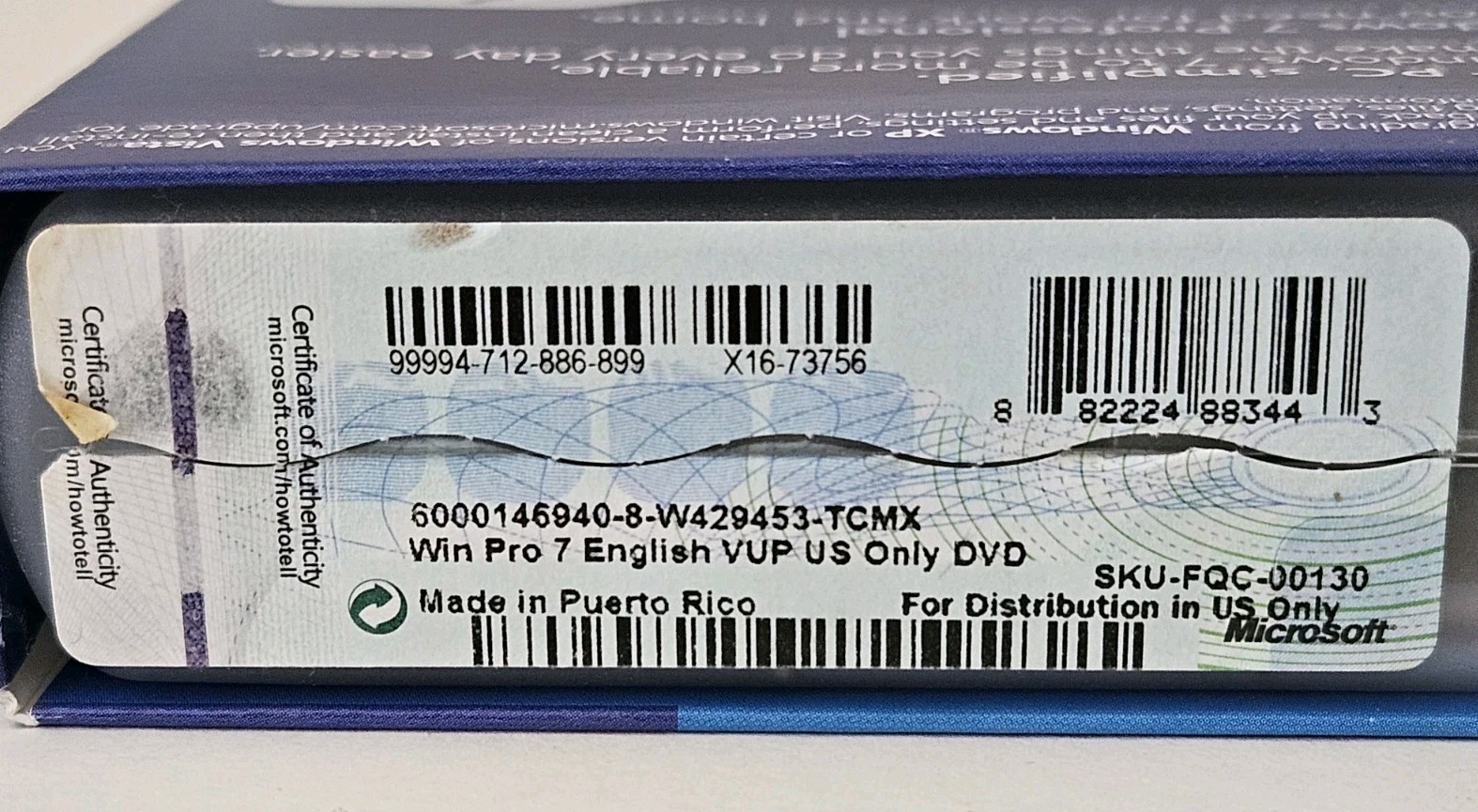 Microsoft Windows 7 Professional UPGRADE 32/64 Bit w/ Product Key Serial Code