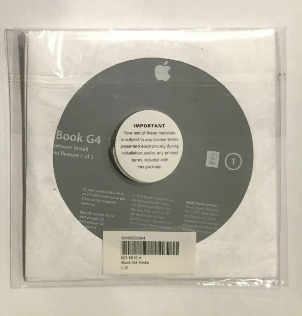Apple iBook G4 Media US Install Media P/N: 603-5615-A. Sealed