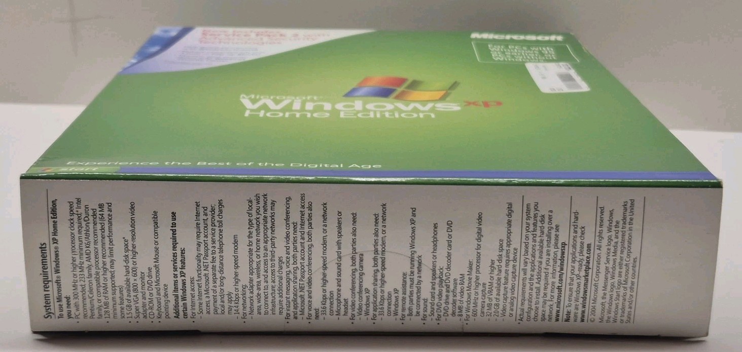 Microsoft Windows XP Home Edition Complete Full Retail Box Version