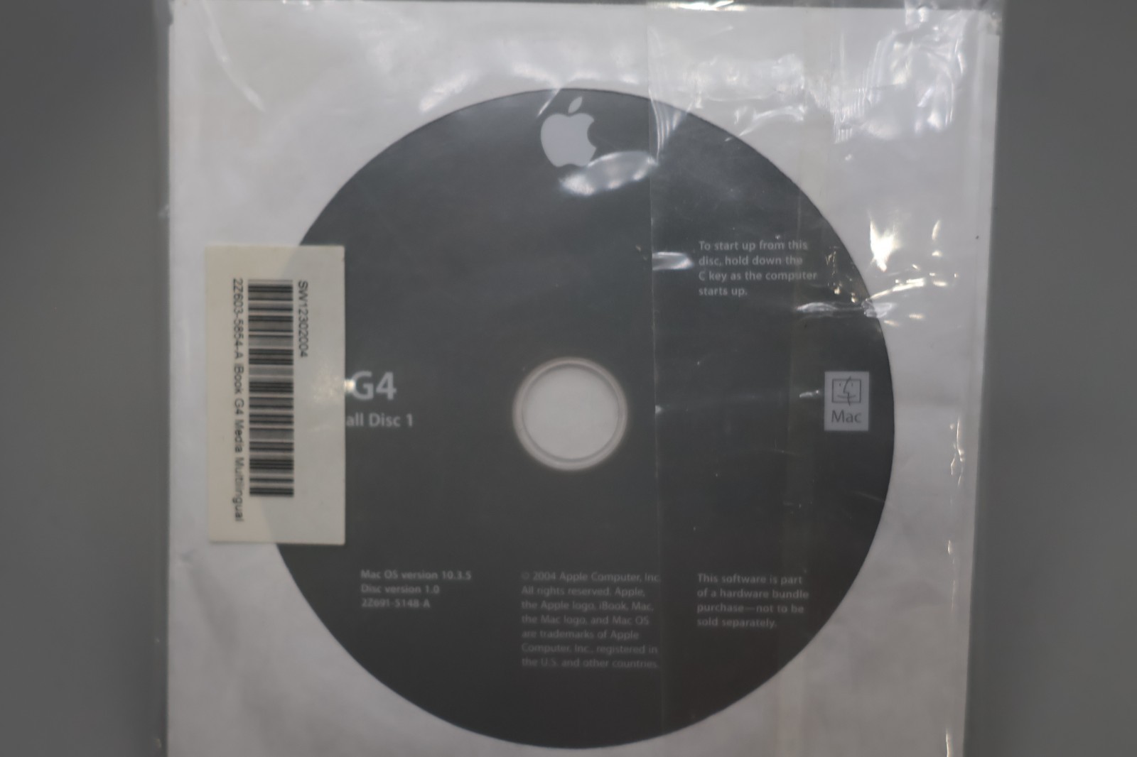 2001Apple iBook G4 Mac OS 10.3.5 Install DVD’s SET- NEW- SW12302004- Version 1.0