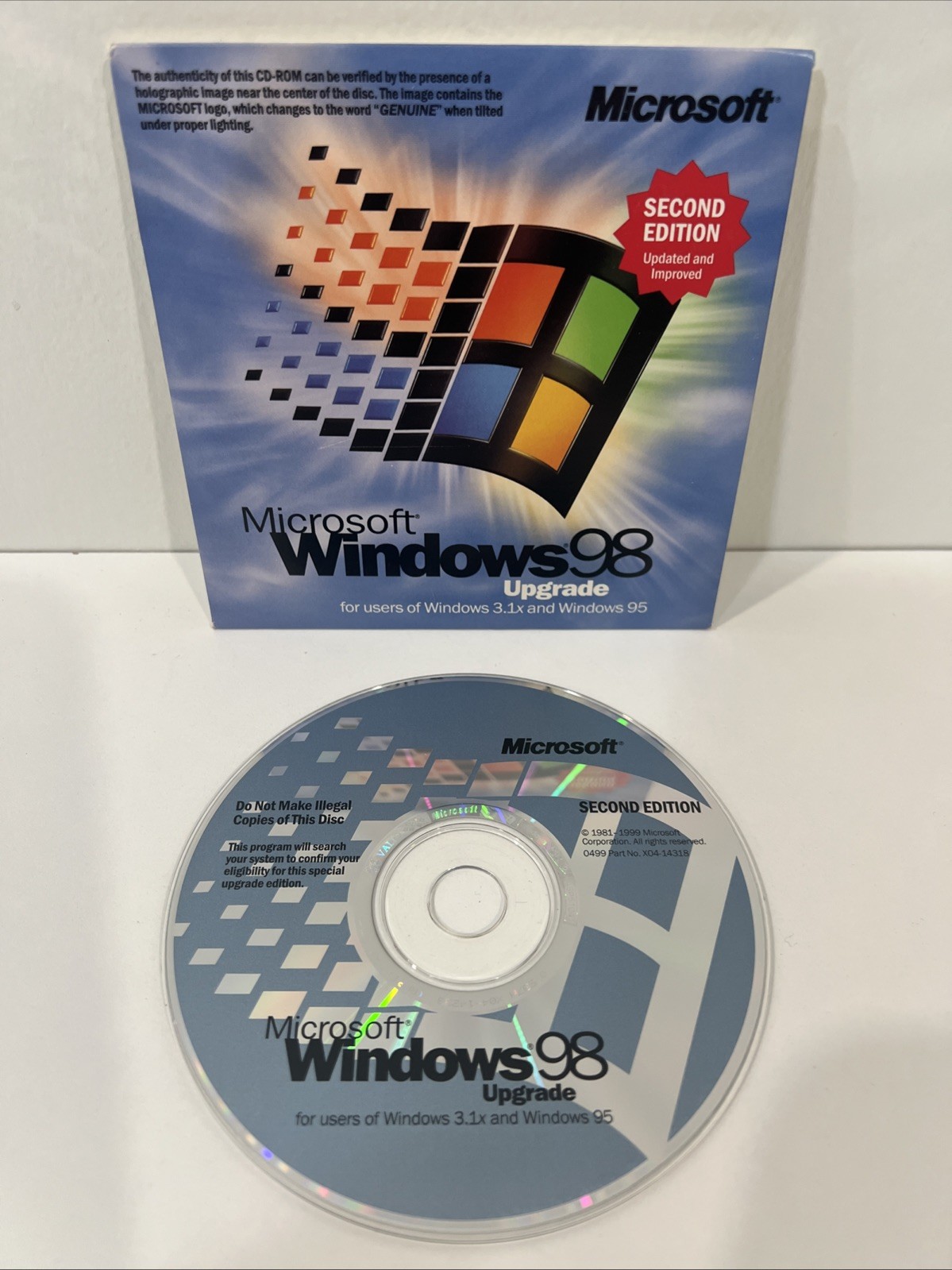 Microsoft Windows 98 CD-ROM 2nd Second Edition Upgrade
