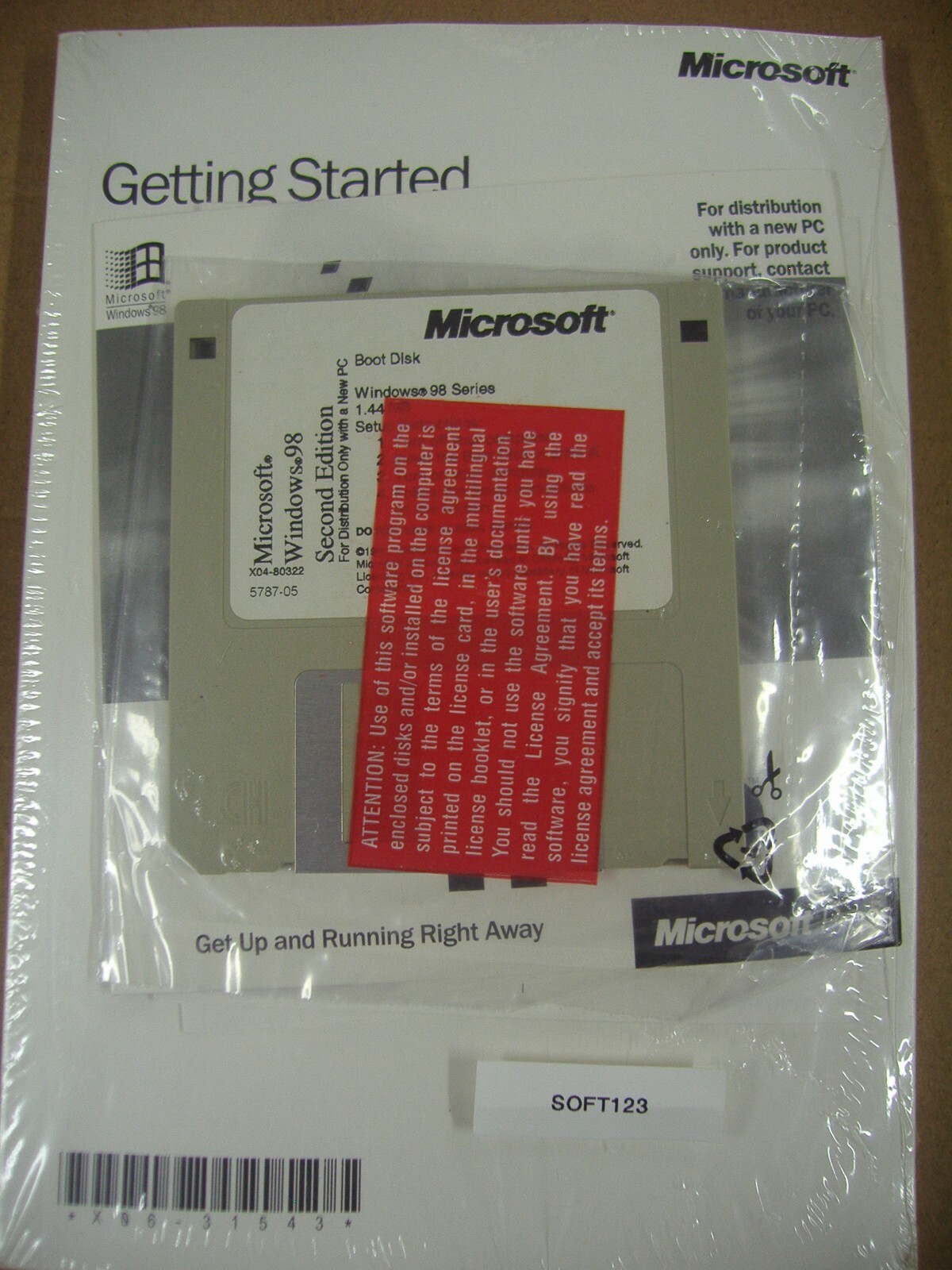 MICROSOFT WINDOWS 98 SE SECOND EDITION FULL OPERATING SYSTEM MS WIN 98SE =NEW=