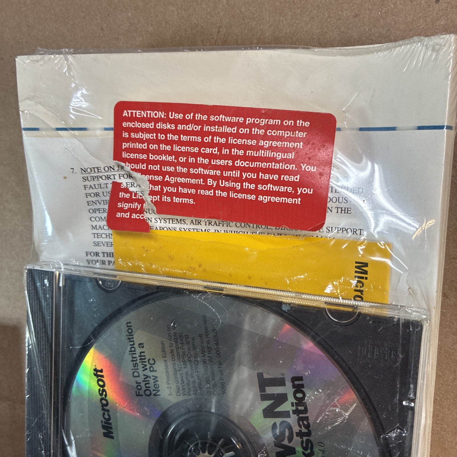 Vintage Windows NT Workstation CD & 3 Floppy Disks PC Only Sealed 1997 CoA