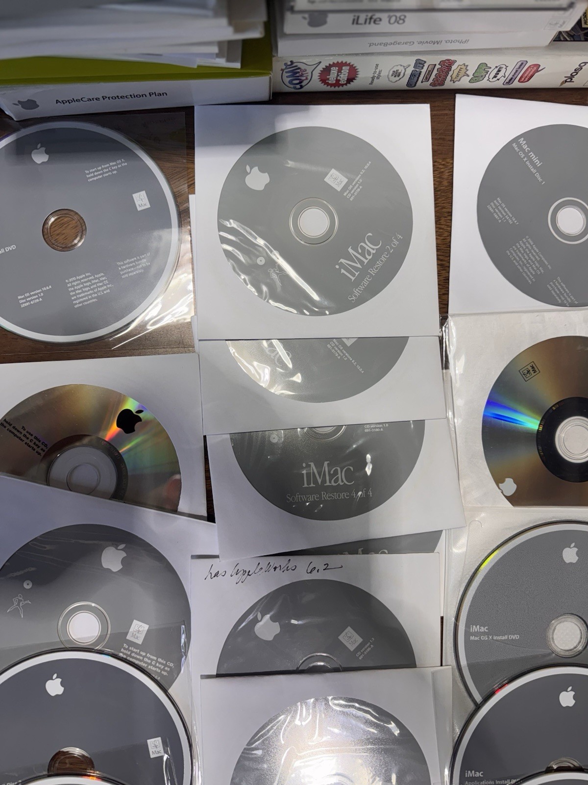 Vintage Apple Mac Software Lot iWork iLife AppleWorks OS X Restore DVD CDs