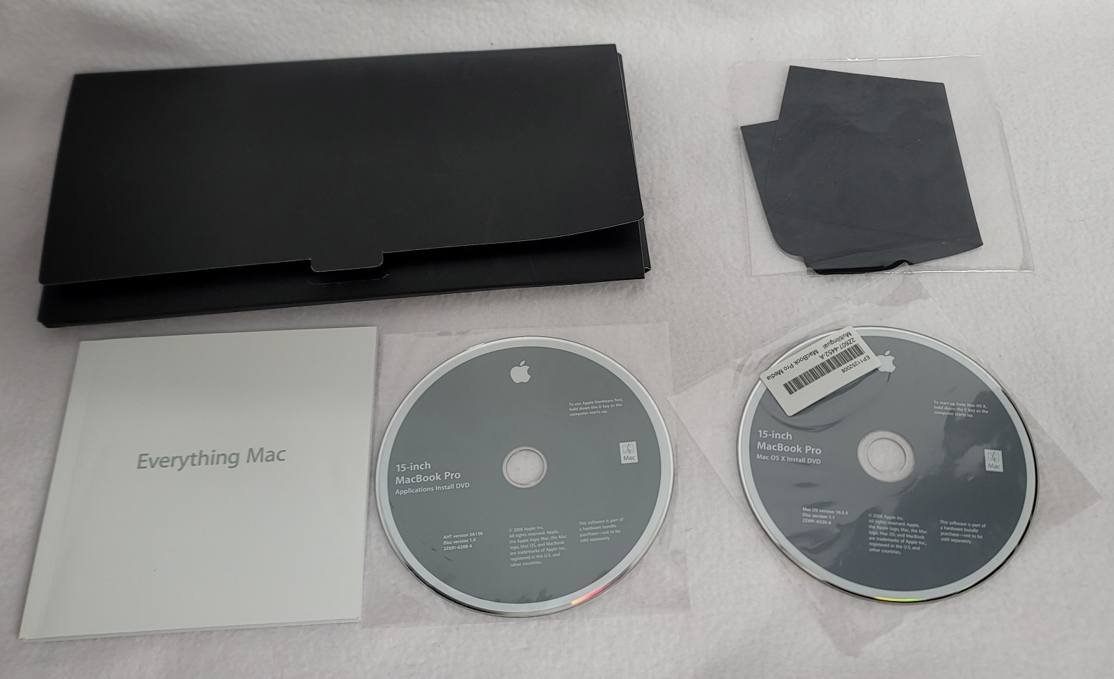 Apple Mac OS X Install Disc 1 & 15″ Macbook pro Apps Version 10.5.5 OEM DVD +++