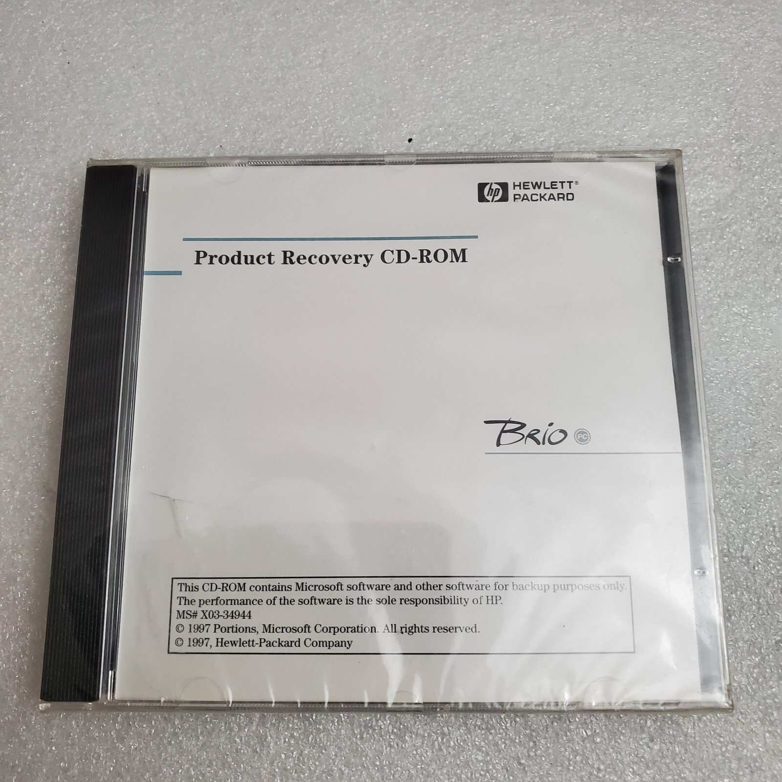 Hewlett Packard Brio HP Recovery Cd 5011-3872-ABA 1997 vintage