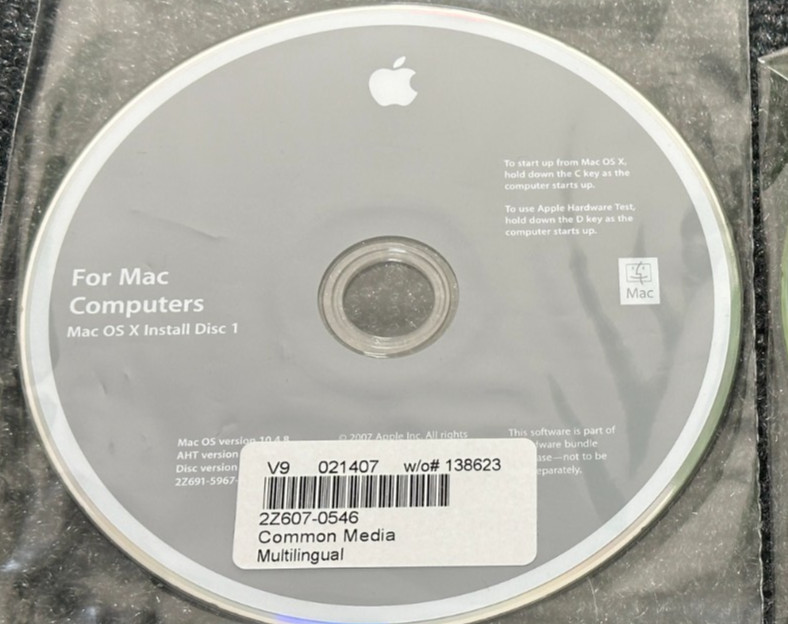 Mac Common Media Multilingual Mac OS X 10.4.8 Install Disc 1 & 2 * 2Z607-0546