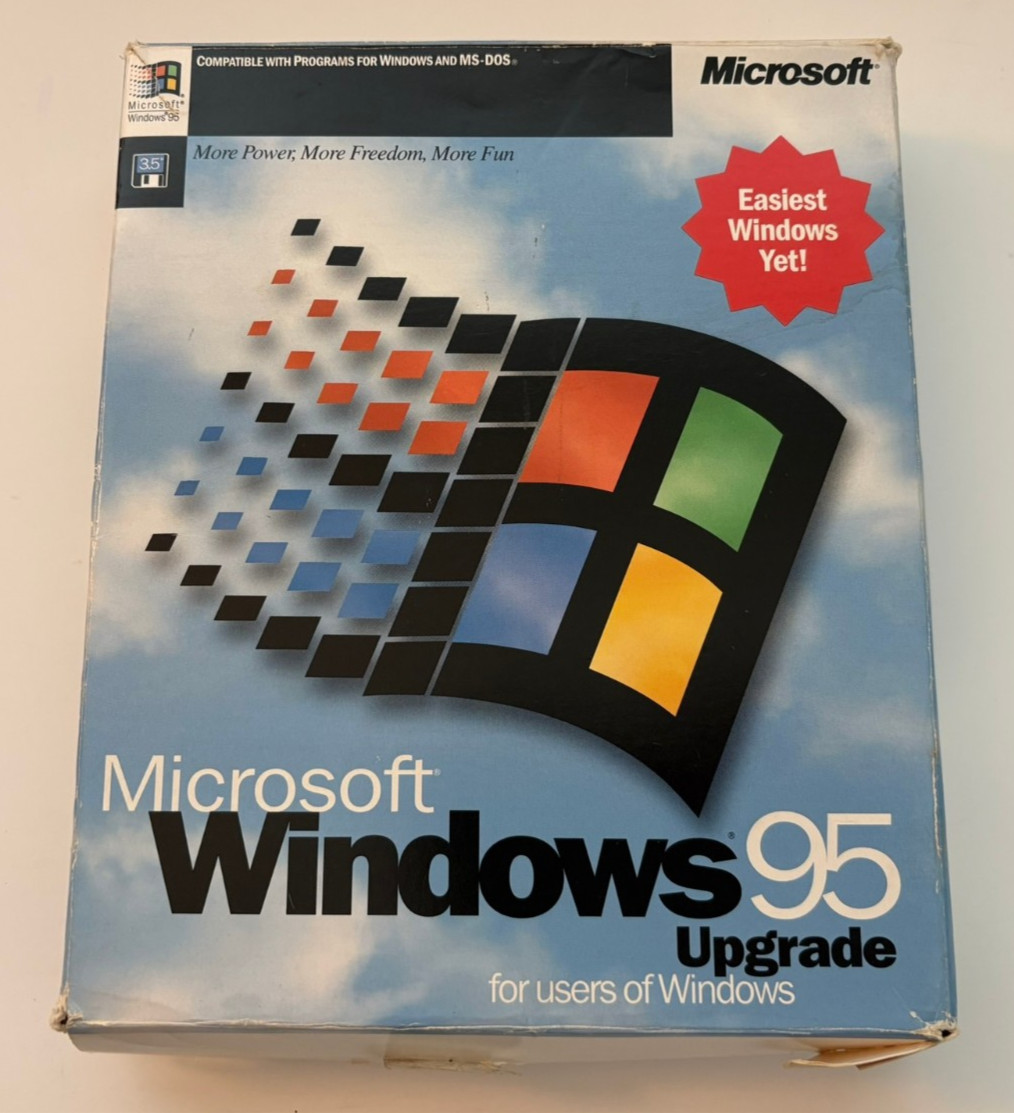 Microsoft Windows 95 Upgrade for Windows and DOS 3.5” Floppy Disks – Read Desc