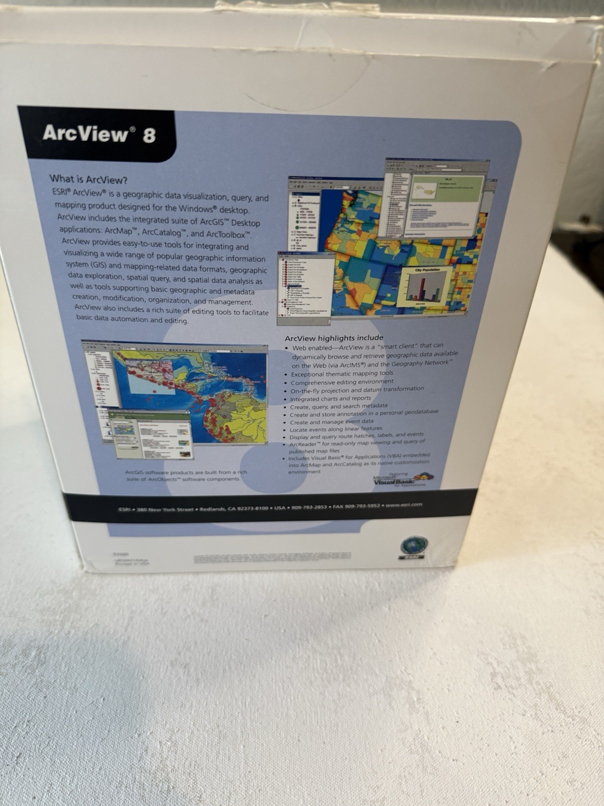 ARC GIS by ESRI instruction manuals and media kits 2003. 8.0 8.3