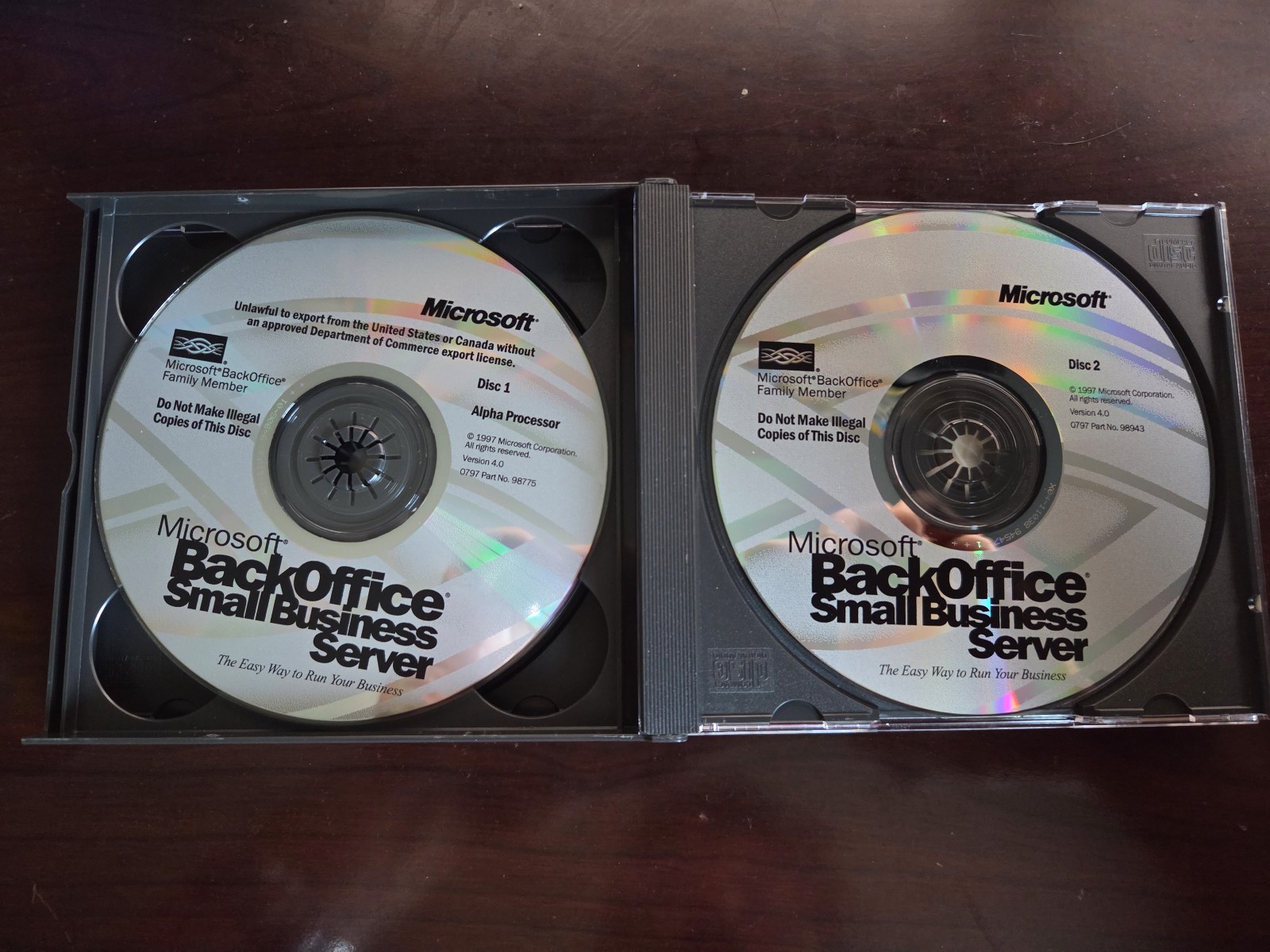 Microsoft BackOffice Small Business Server 4.0 software w/ key 1997 Windows OS
