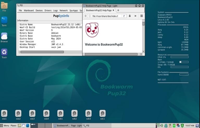 Latest Release Puppy Linux Bookworm Pup OS 64 Bit Operating System for PC DVD