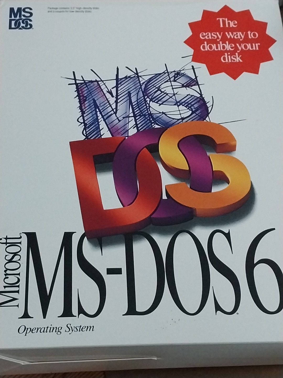 Microsoft MS-DOS 6 Upgrade. Vintage, New Sealed Retail pkg. 3.5″ disks.