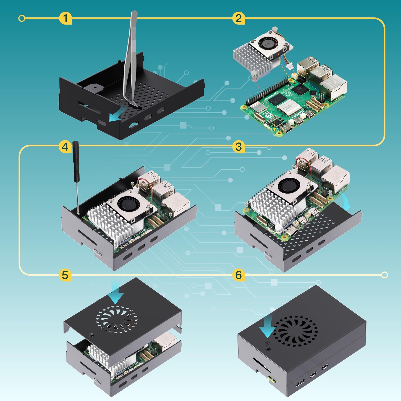 iRasptek Starter Kit for Raspberry Pi 5 RAM 8GB -128GB Edition of OS-Bookworm…