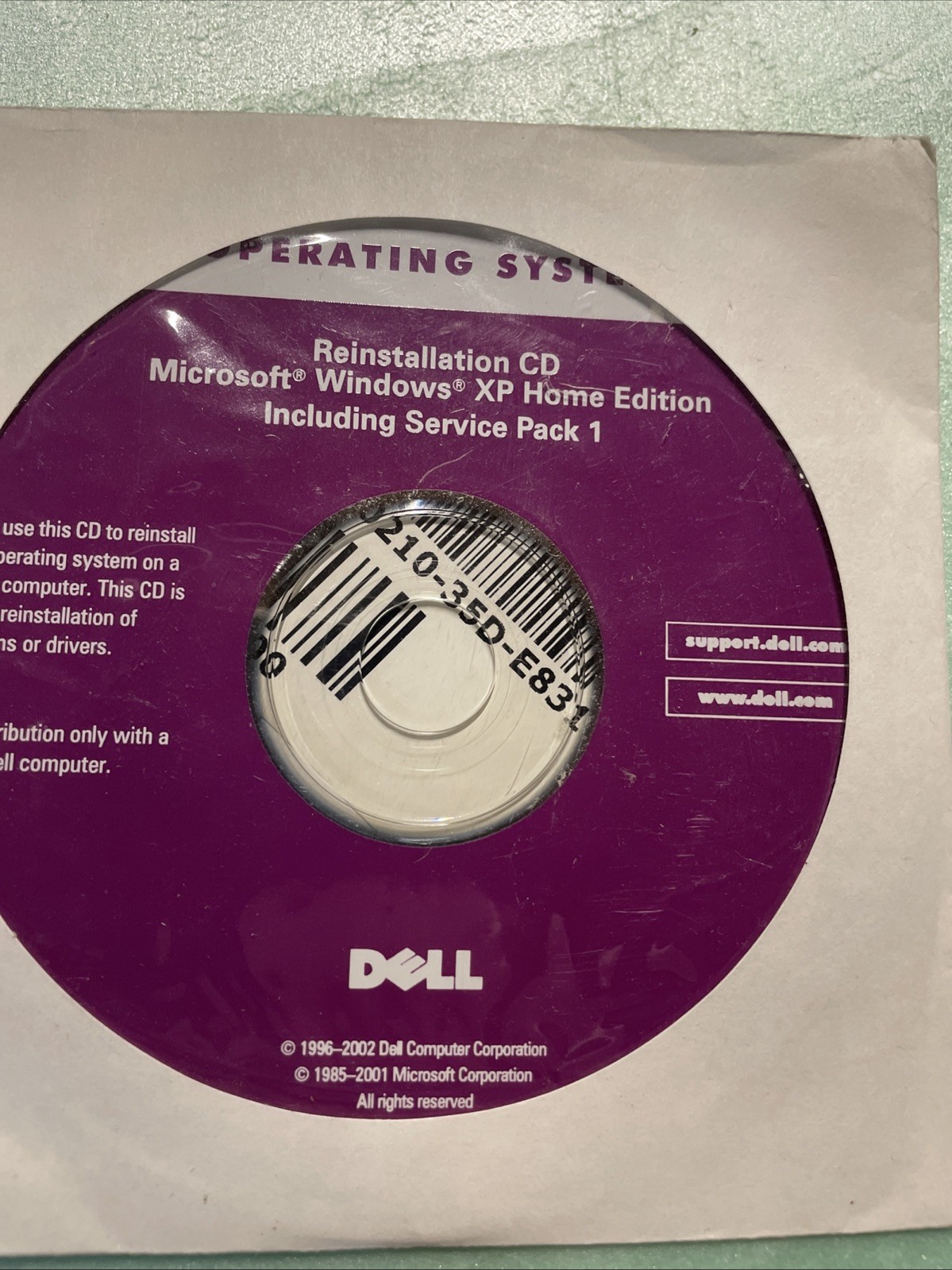 Dell Windows XP Home Edition Lot With SP2 Service Pack 2 Reinstallation
