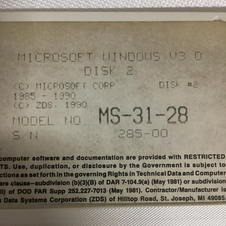 UNTESTED – MISSING DISK 5 – Microsoft Windows V 3.0 3.5″ Floppy Disks OS Install