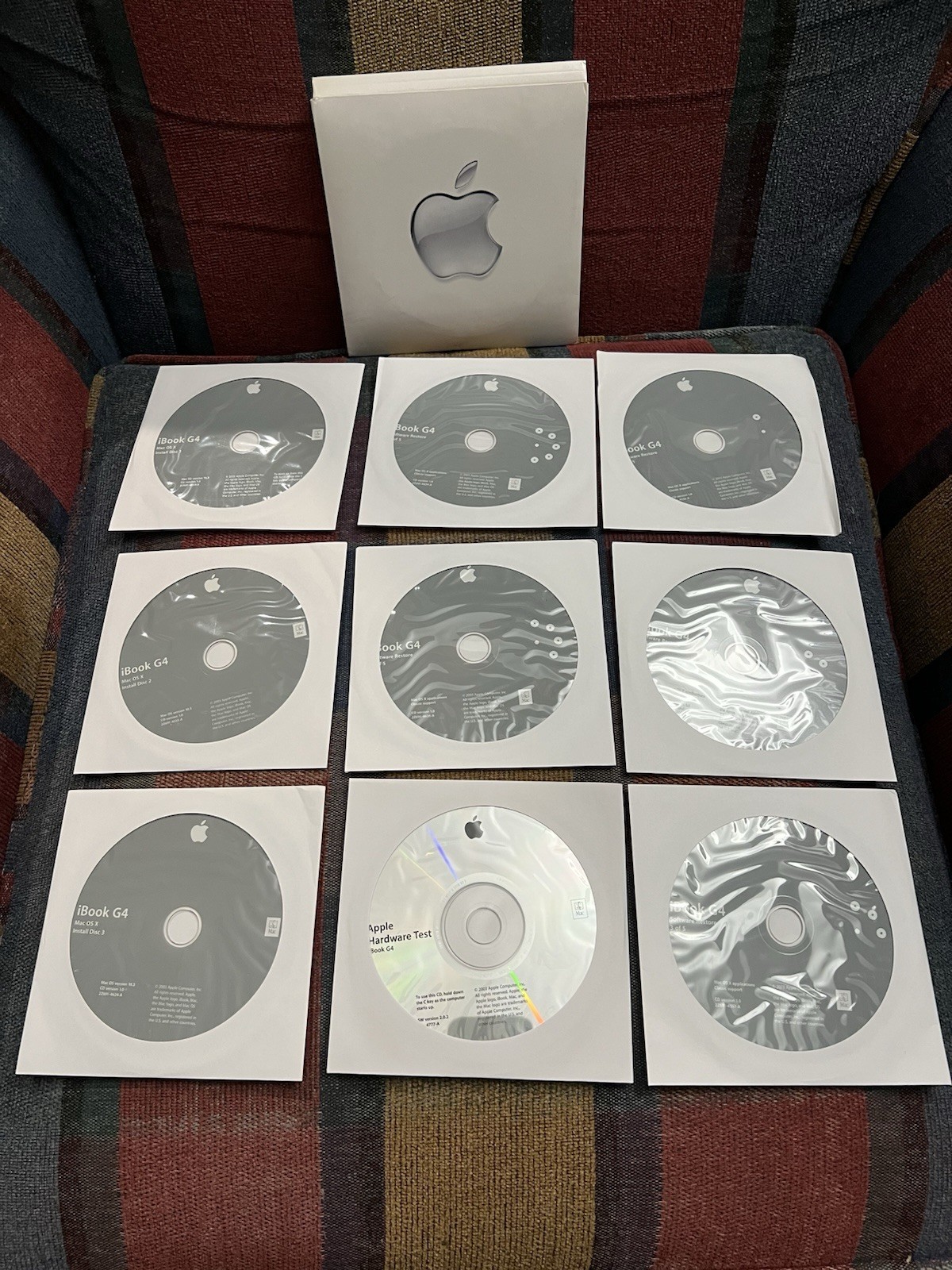 Apple iBook G4 Mac OS 10.3 Install CD SET + Software restore Set + Hardware Test
