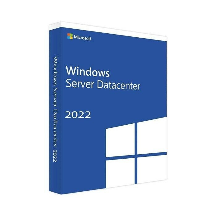 Windows Server 2022 Datacenter Edition with 5 CALs. Retail License, English.