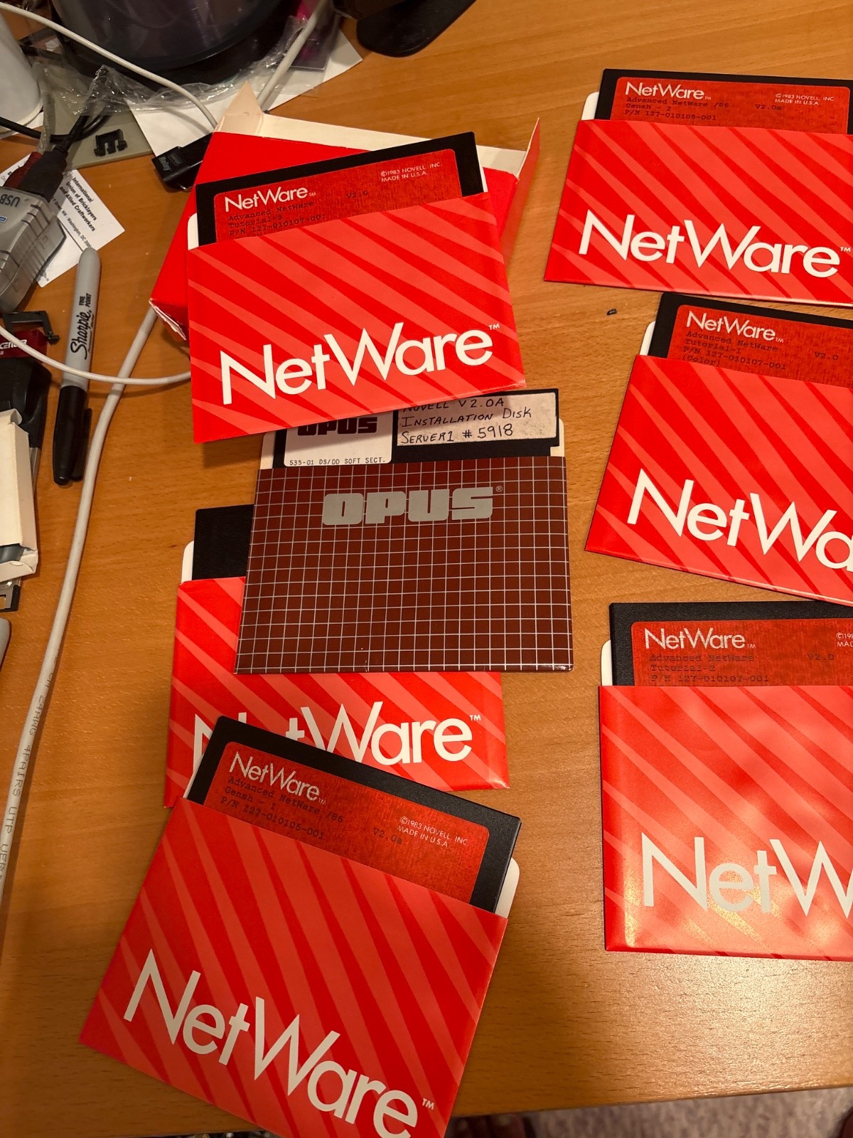 Rare Novell Netware , v2.0A, and more 5.25”. Lots of Disks