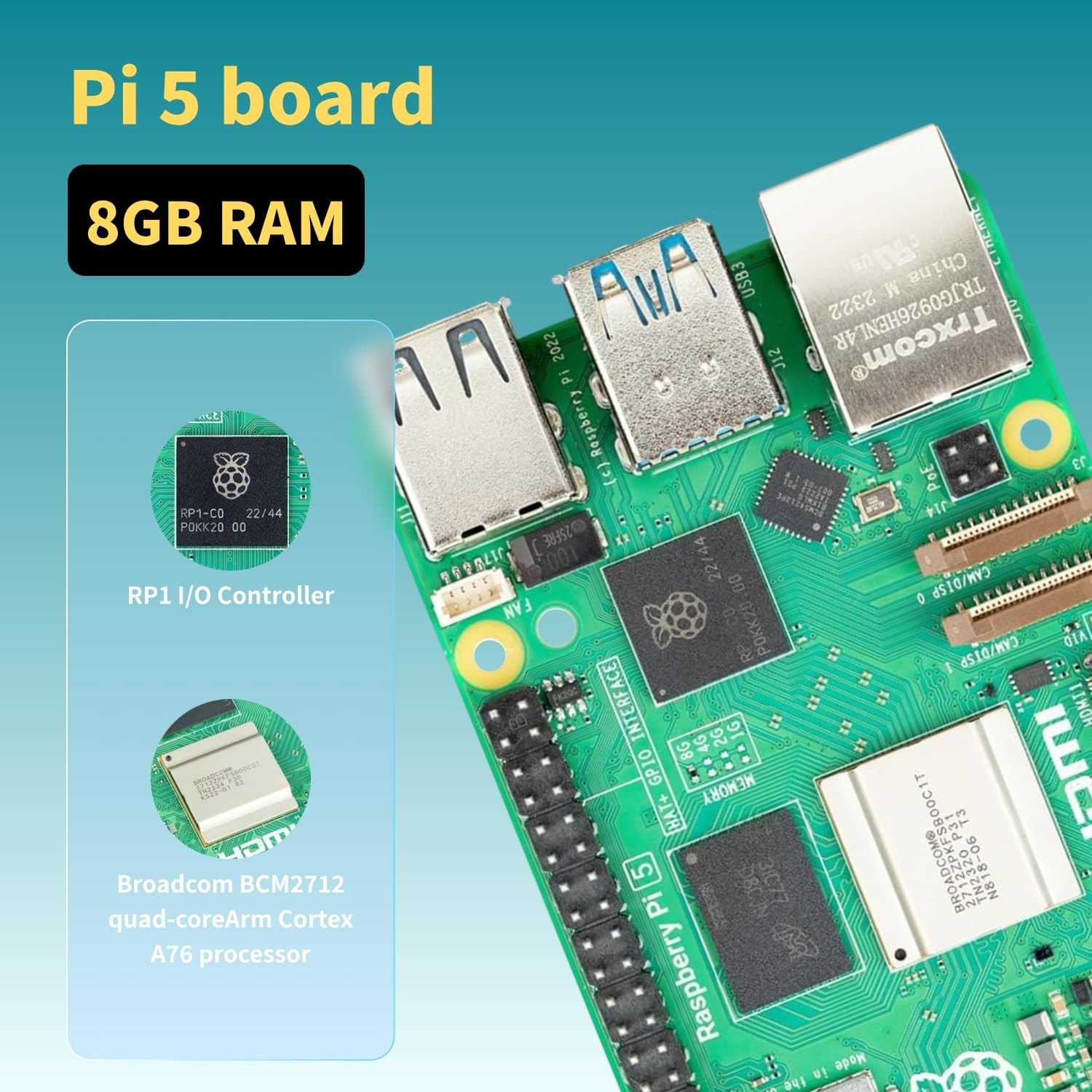 iRasptek Starter Kit for Raspberry Pi 5 RAM 8GB -128GB Edition of OS-Bookworm…