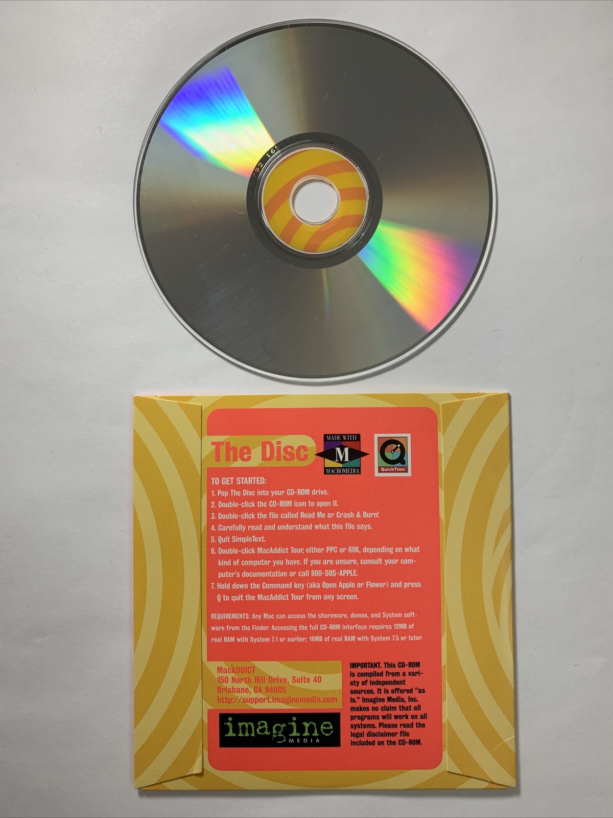 Mac OS 8.5 Preview Pack MacAddict Sept 98 Apple Vintage CD collectible Combadge