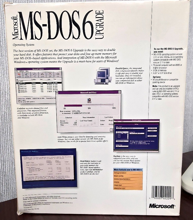 Microsoft MS-DOS 6.0 Vintage Operating System Software Upgrade 3.5″ Disks