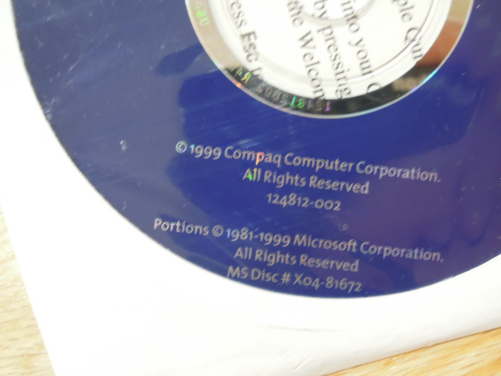 1999 New Compaq Presario Quick Restore CD Disc #1 5340 5345 5360 5365 5710