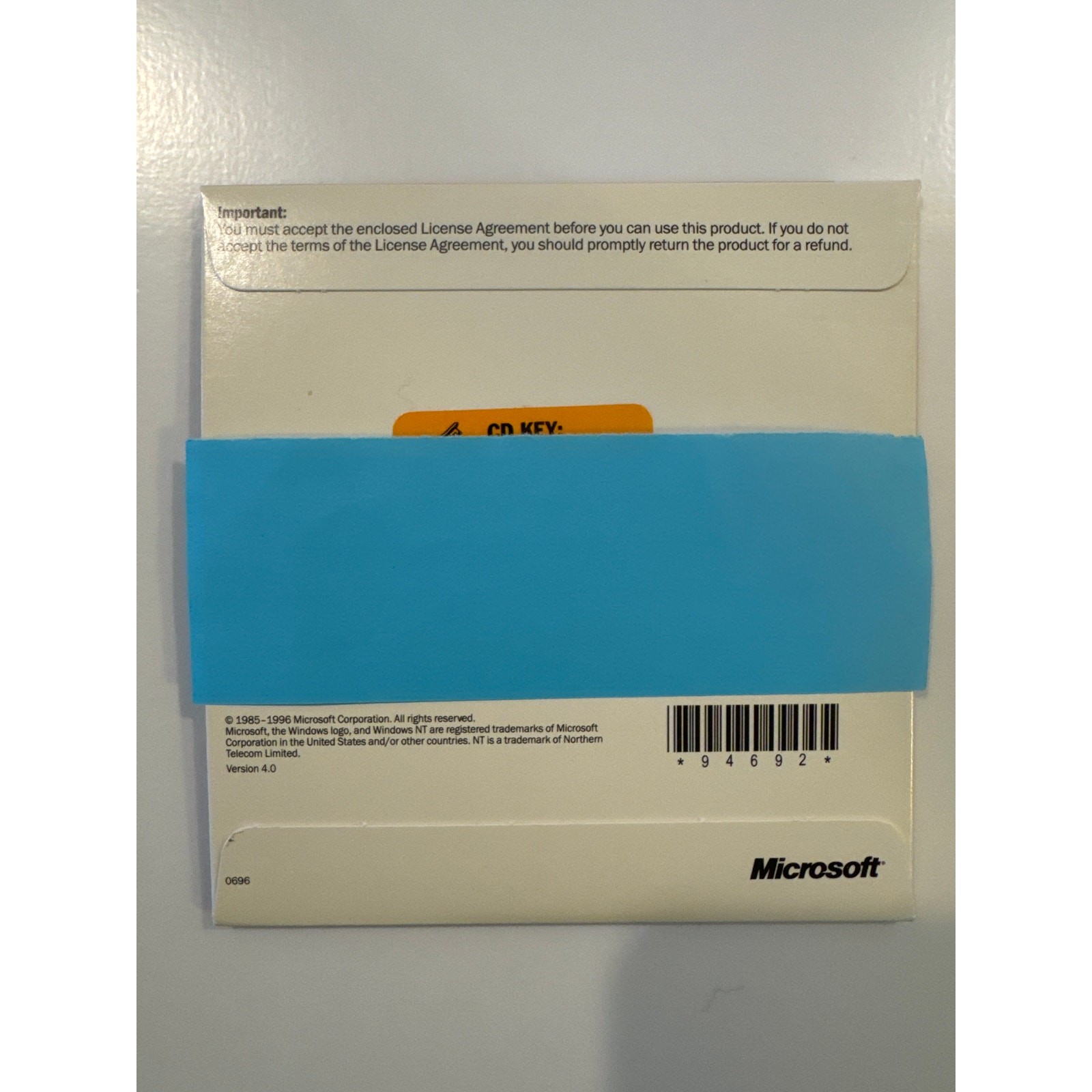 Microsoft WindowsNT Workstation with CD Key