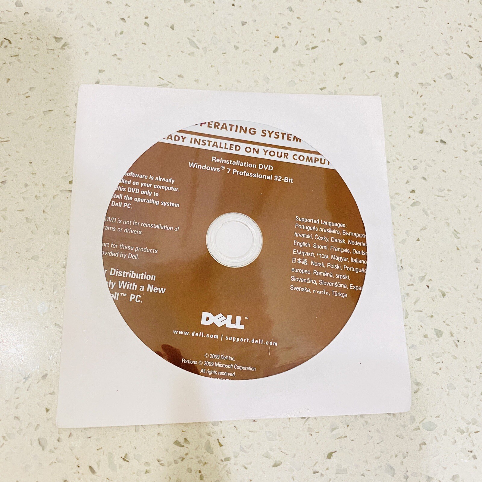 2 X Brand New Dell Windows 7 Professional 32 Bit Reinstallation DVD Discs New