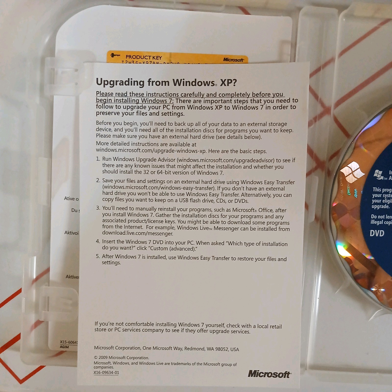 Microsoft Windows 7 Professional Upgrade 32/64 DVD with Key in Retail Box