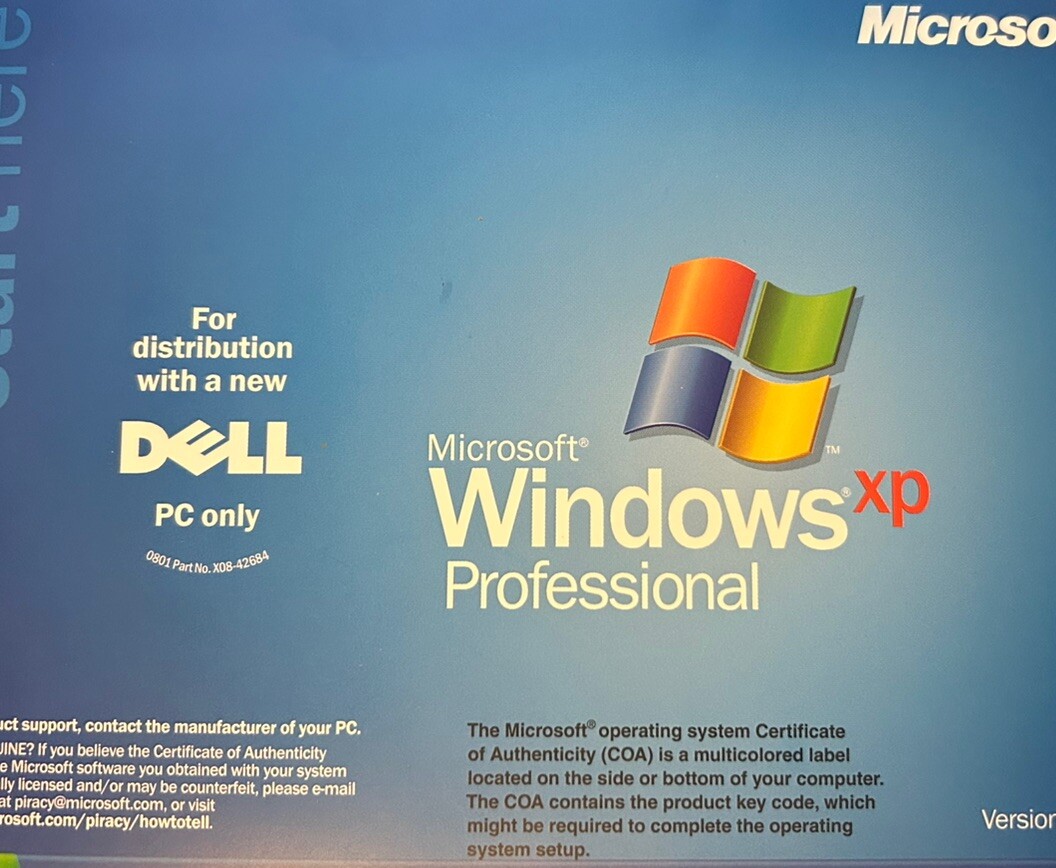 Microsoft Windows XP Professional Version 2002 (no Key) Service Pack 2
