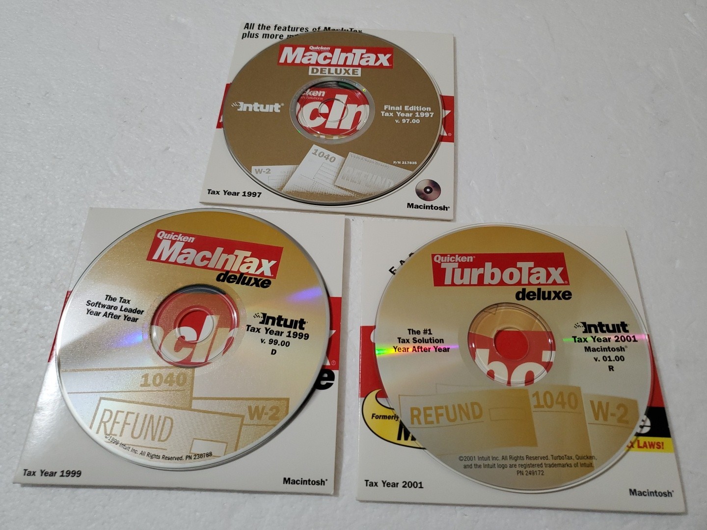 Quicken MacInTax deluxe 1995, 96, 97, 99, 2001 – Macintosh Tax Software Vintage