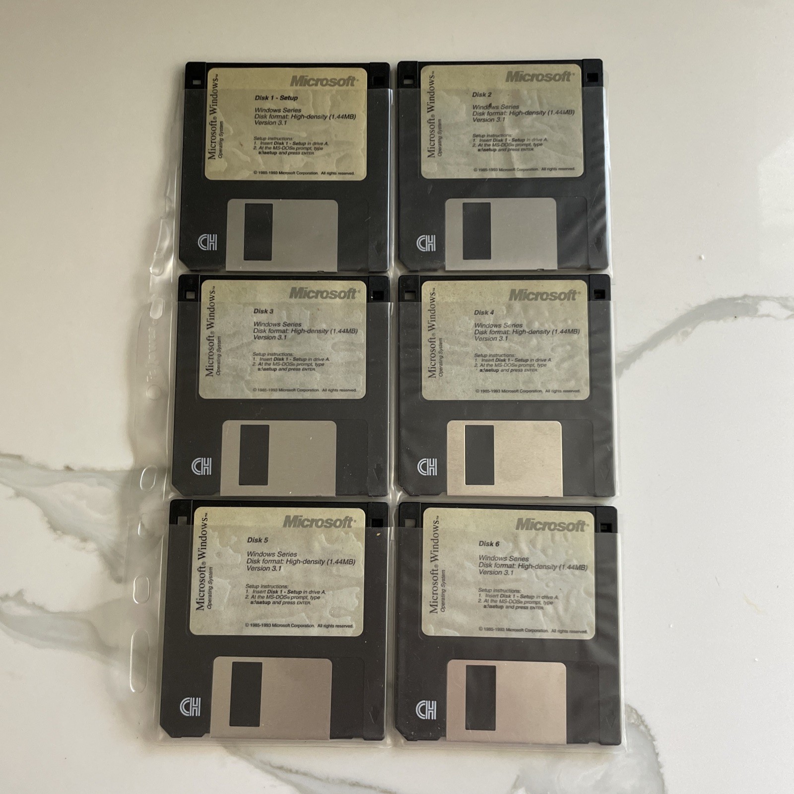 Microsoft Windows 3.1 Operating System 3.5″ Floppy Disk Set English
