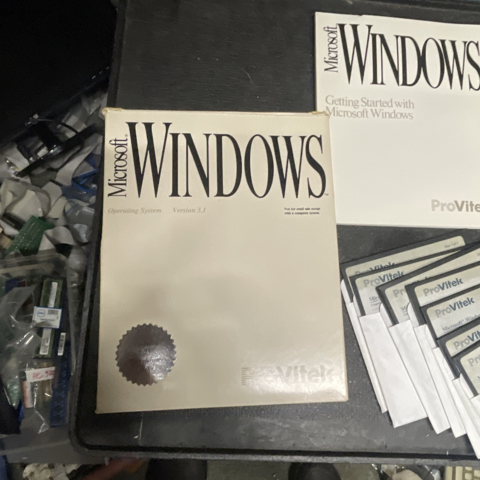 Microsoft Windows 3.1 Operating System 5.25″ Floppy Diskettes Big Box ProVitek