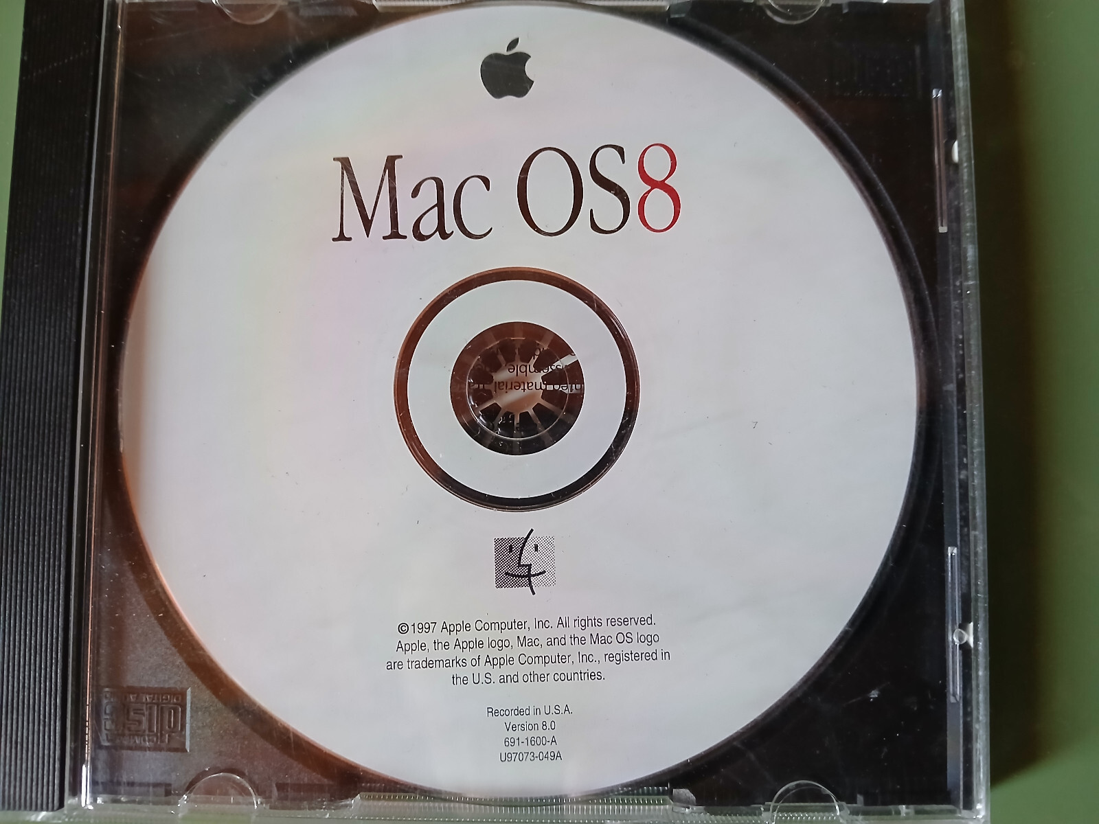 Apple Mac OS 8 OS8 CD Disc (Macintosh, 1997) Version 8.0 691-1600-A