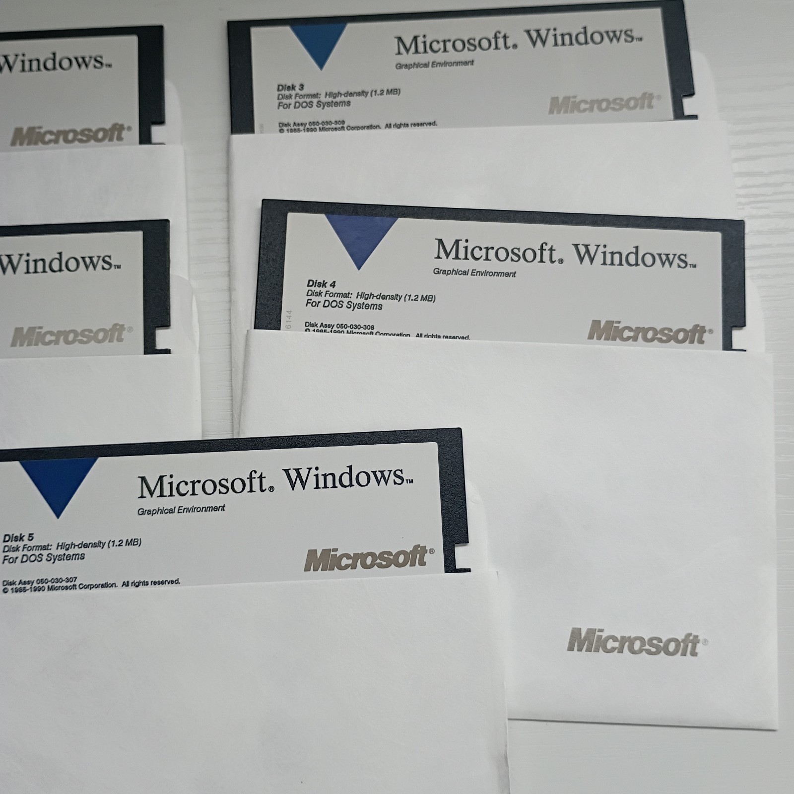 Microsoft Windows Graphical Environment Software DOS 5.25 Floppy Disks Vintage