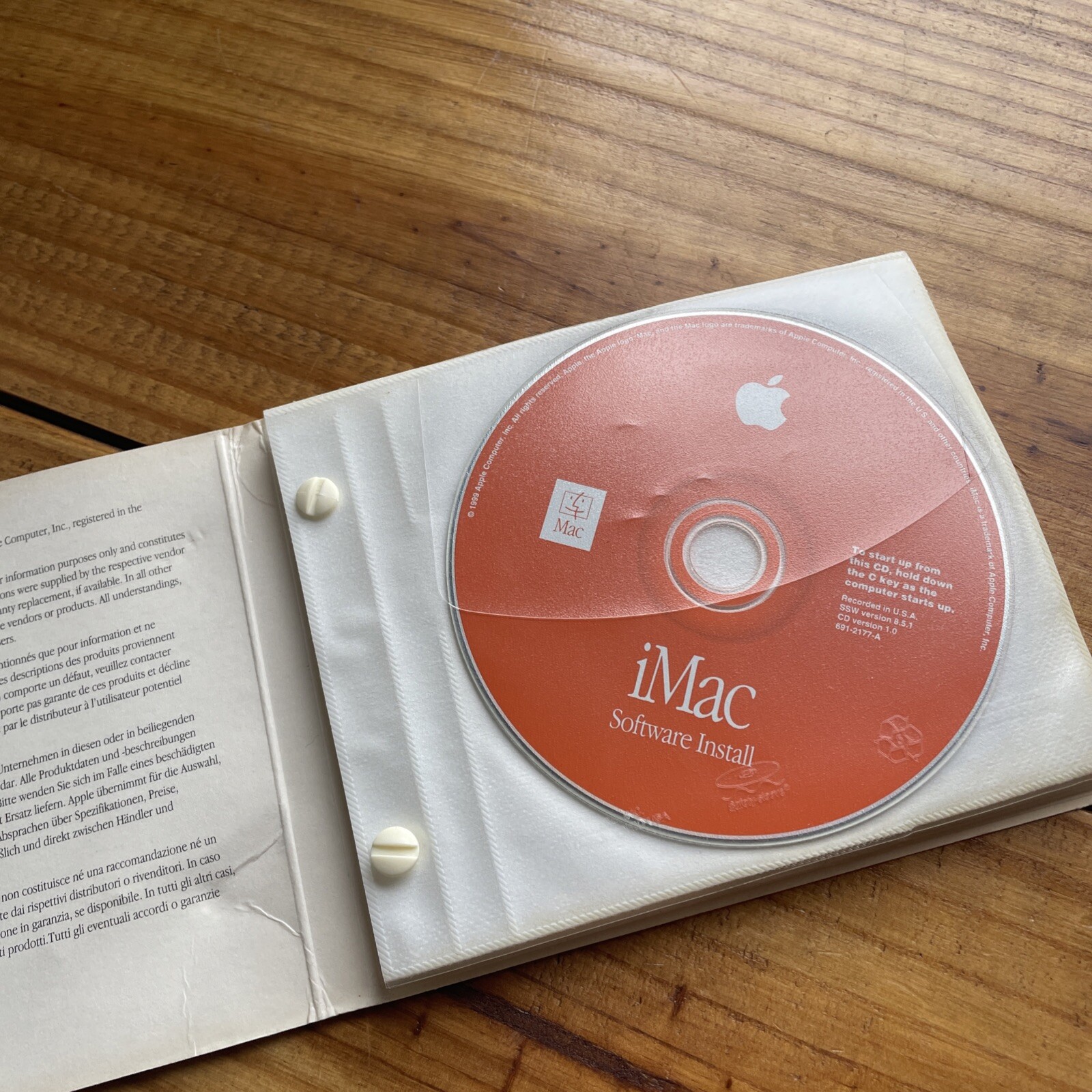 Apple iMac Software Install And Restore CD Pack Version 8.5.1 1998 1999