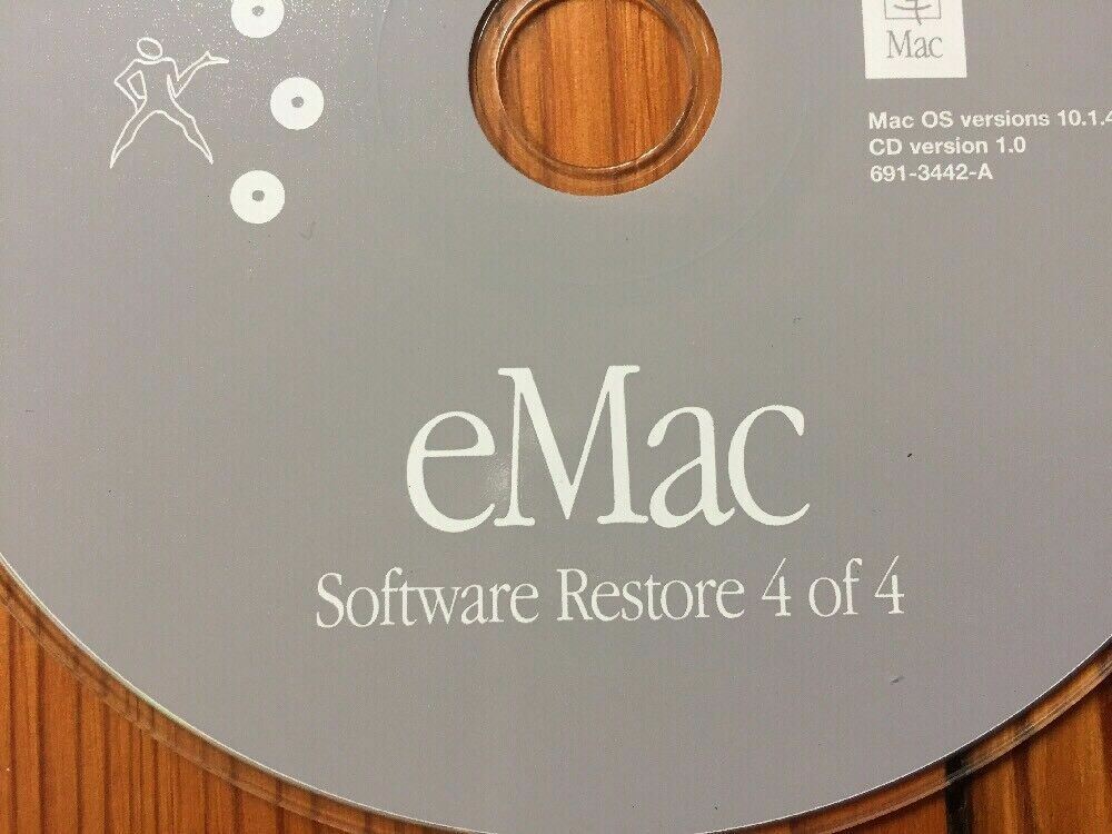 2002 Macintosh eMac System Software Restore Puma Mac OS 10.1.4 9.2.2 CD Discs
