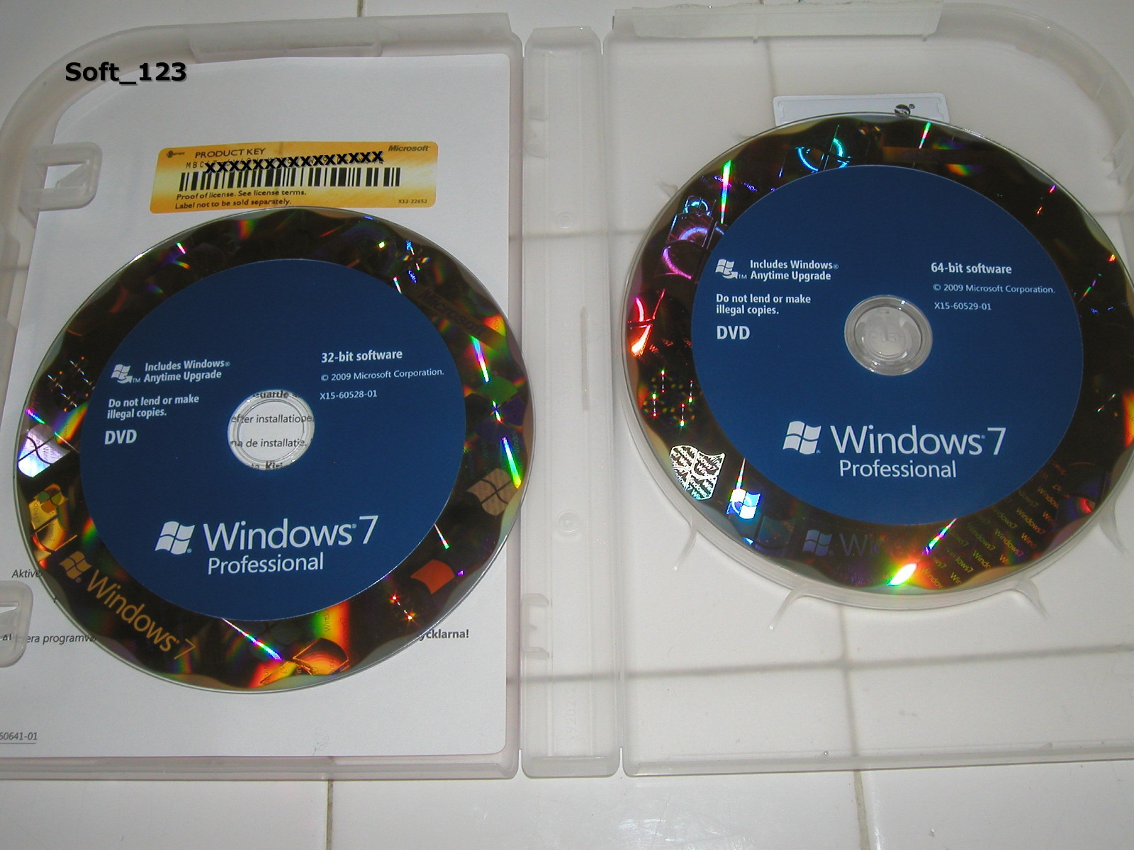 Microsoft Windows 7 Professional Full 32 & 64 bit DVD MS WIN PRO=NEW RETAIL BOX=