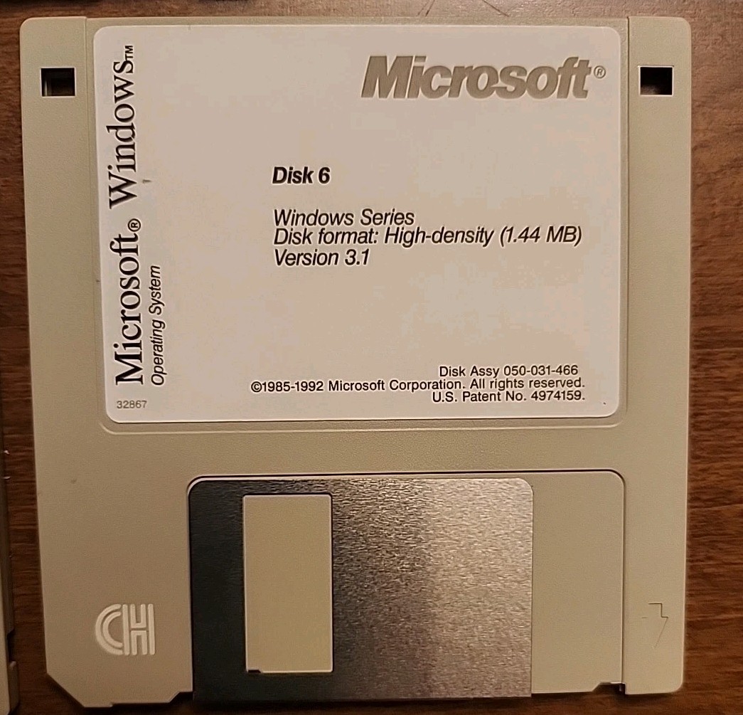Microsoft Windows 3.1 Upgrade Edition For Windows 3.0 Vintage 80s-90s 3.5″ Disks