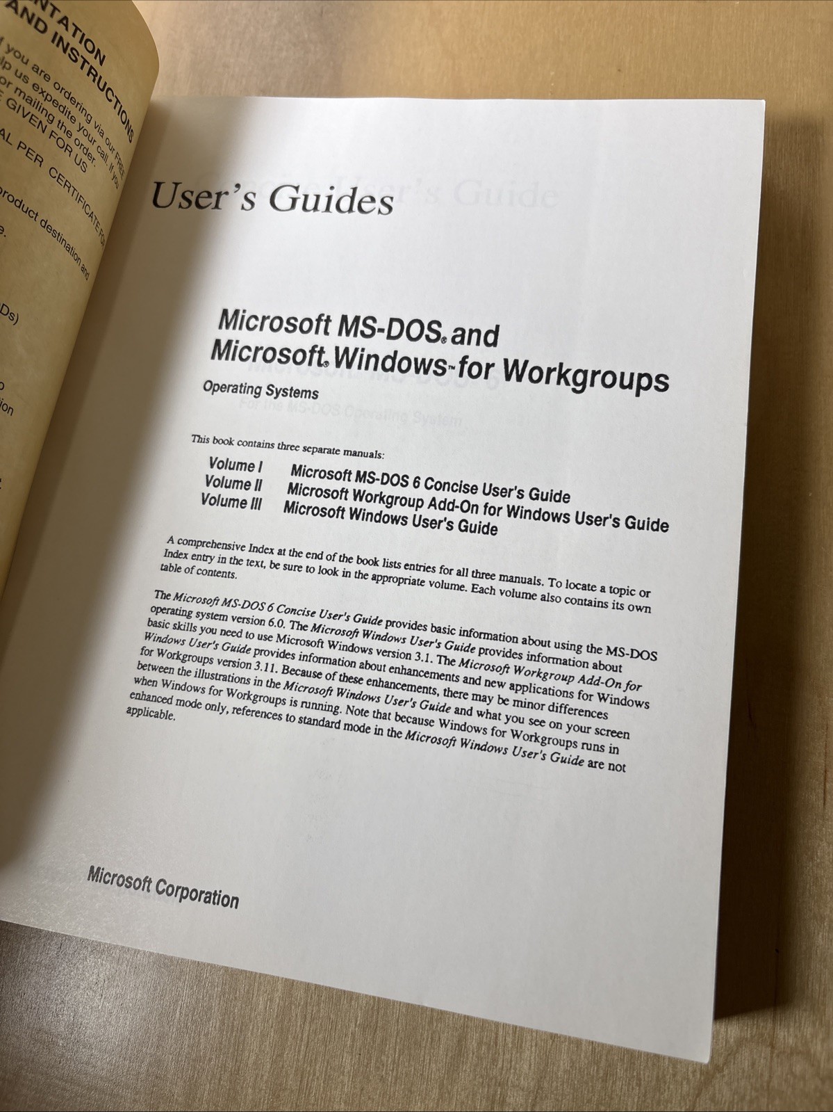 Microsoft Windows For Workgroups 3.11 & MS-DOS 6.22 Users Guide
