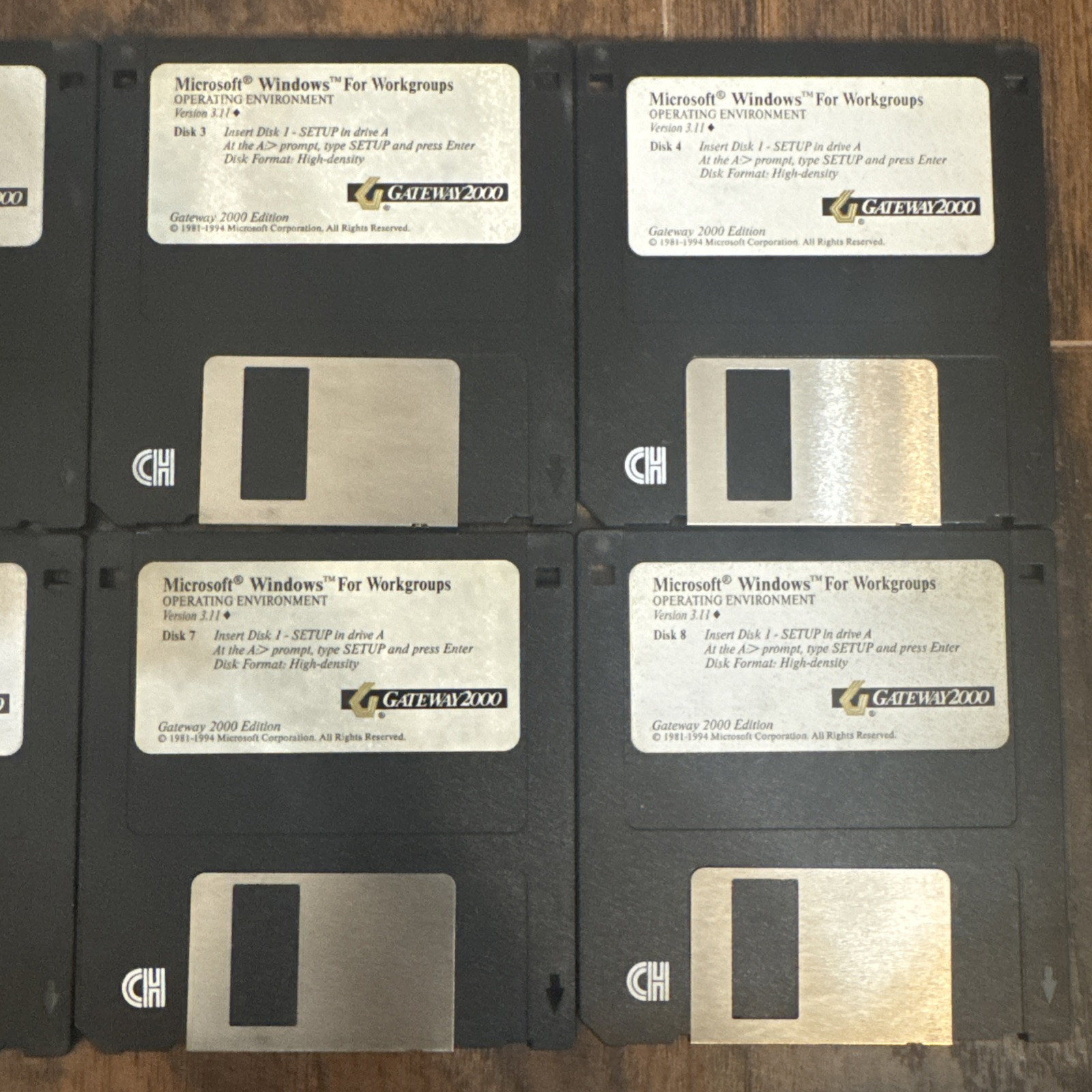 Microsoft Windows for Workgroups Version 3.11 • 3.5″ Floppy Gateway2000 8 Disk