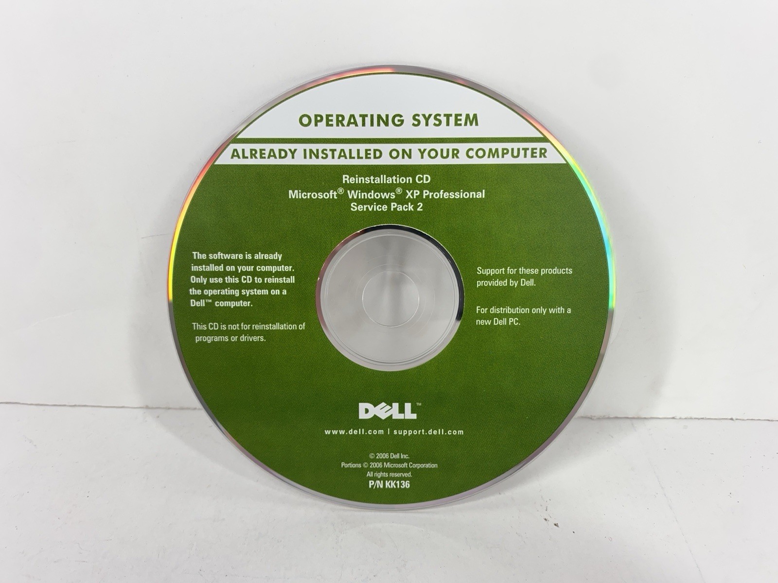 Dell Reinstallation CD Microsoft Windows XP Professional Pro Service Pack 2 SP2