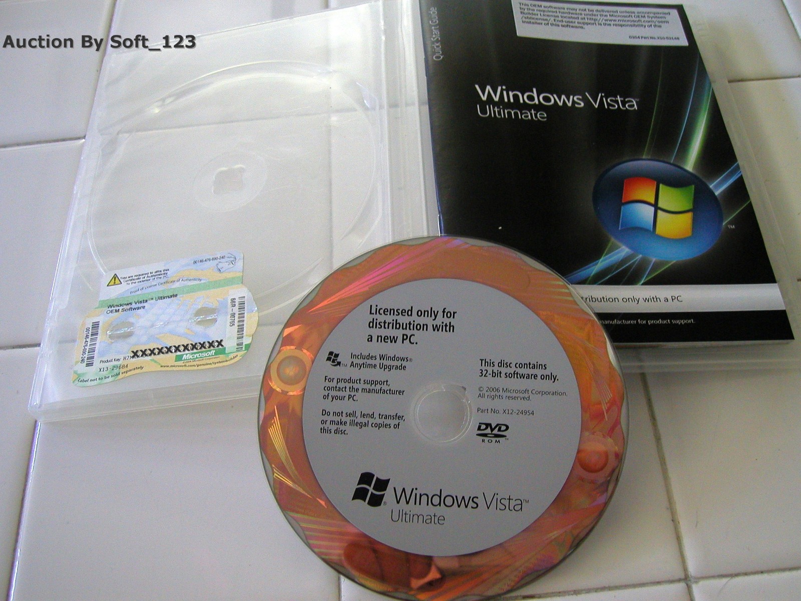 Microsoft Windows Vista Ultimate Full OEM 32 Bit Version DVD MS WIN