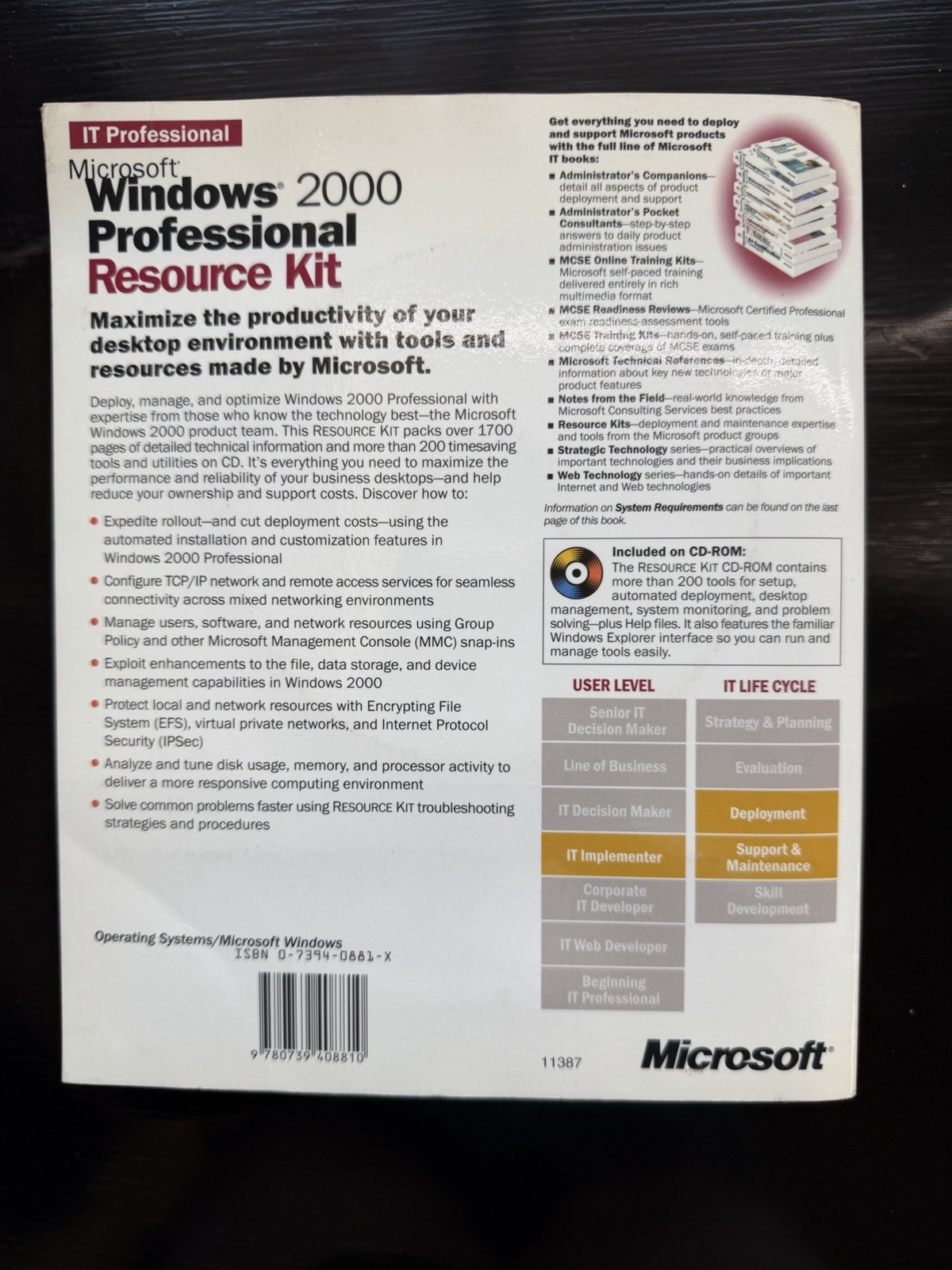 Microsoft Windows 2000 Professional Resource Kit CD-ROM English NFR