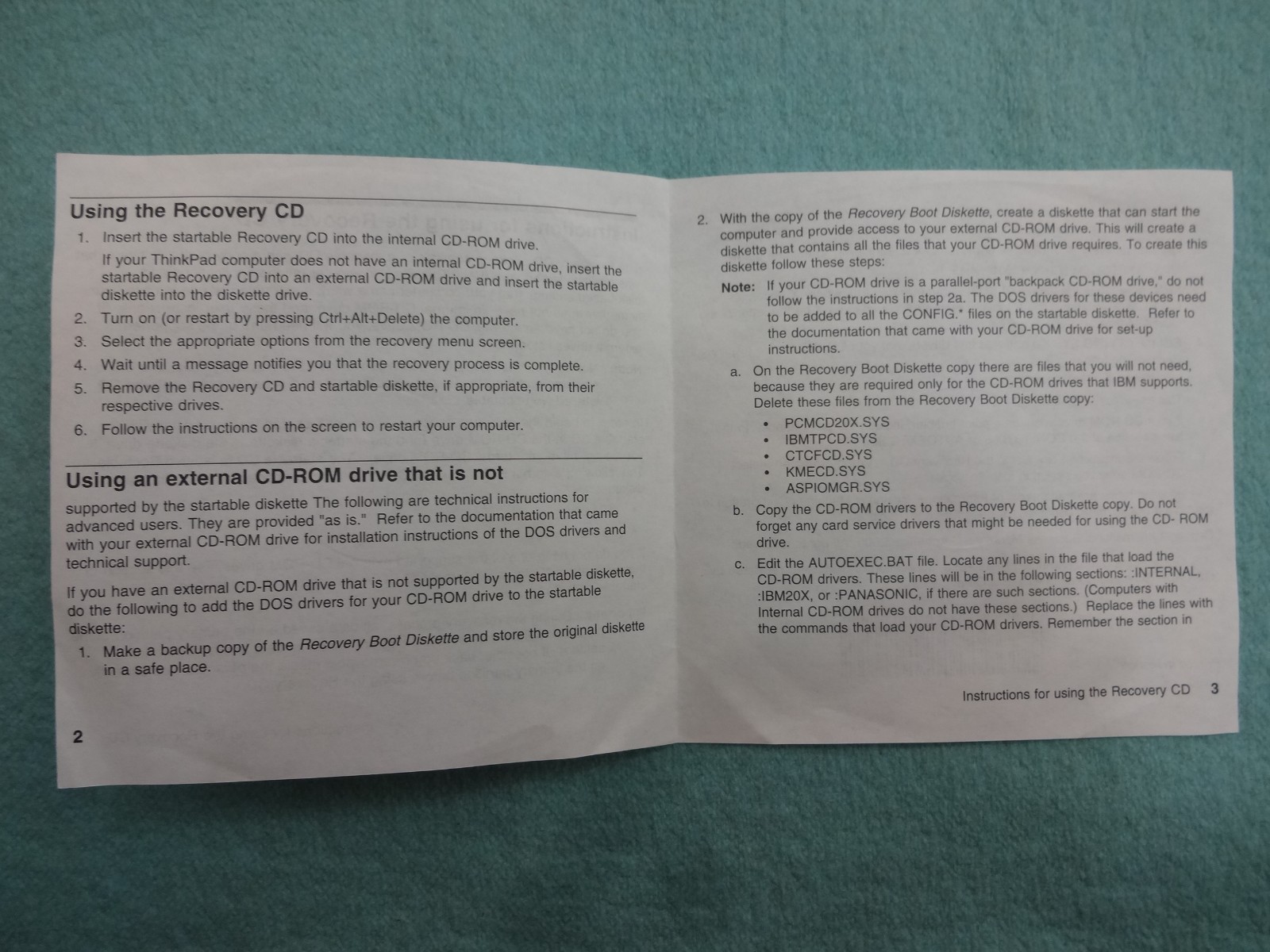 IBM ThinkPad A20m Version 1.0 Product Recovery CD-ROM 1 Windows 95 And 98